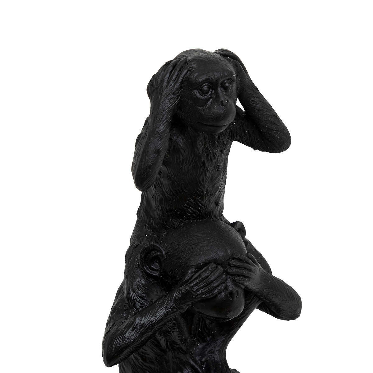 Statue of 3 monkeys Resin, Black, H.24.5 cm