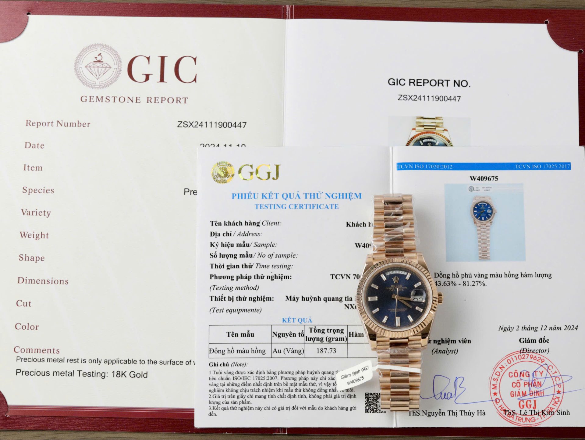 Rolex Day-Date Dial Blue Copies Watch Custom Weight 186Gram 18K Gold Wrapped 40mm - Elite Watch Atelier