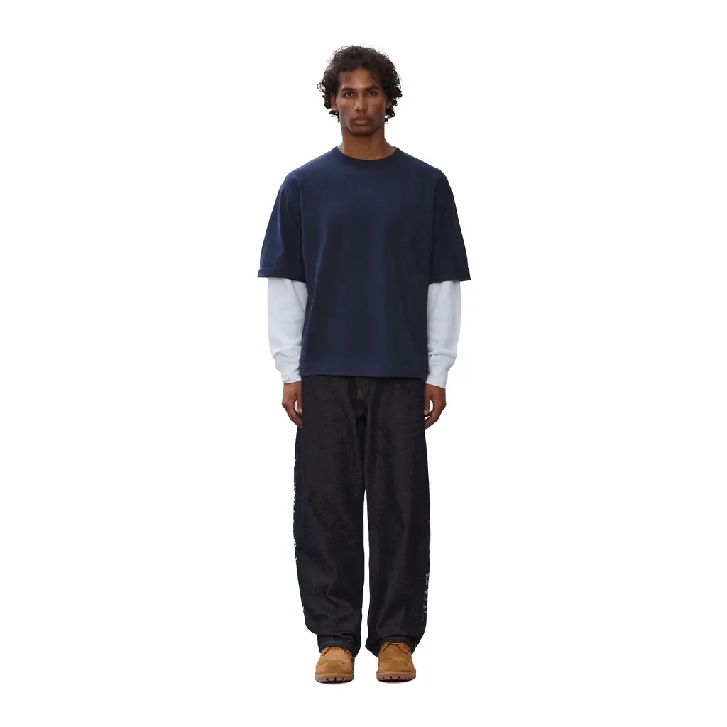 "koi pond" indigo raw Denim
