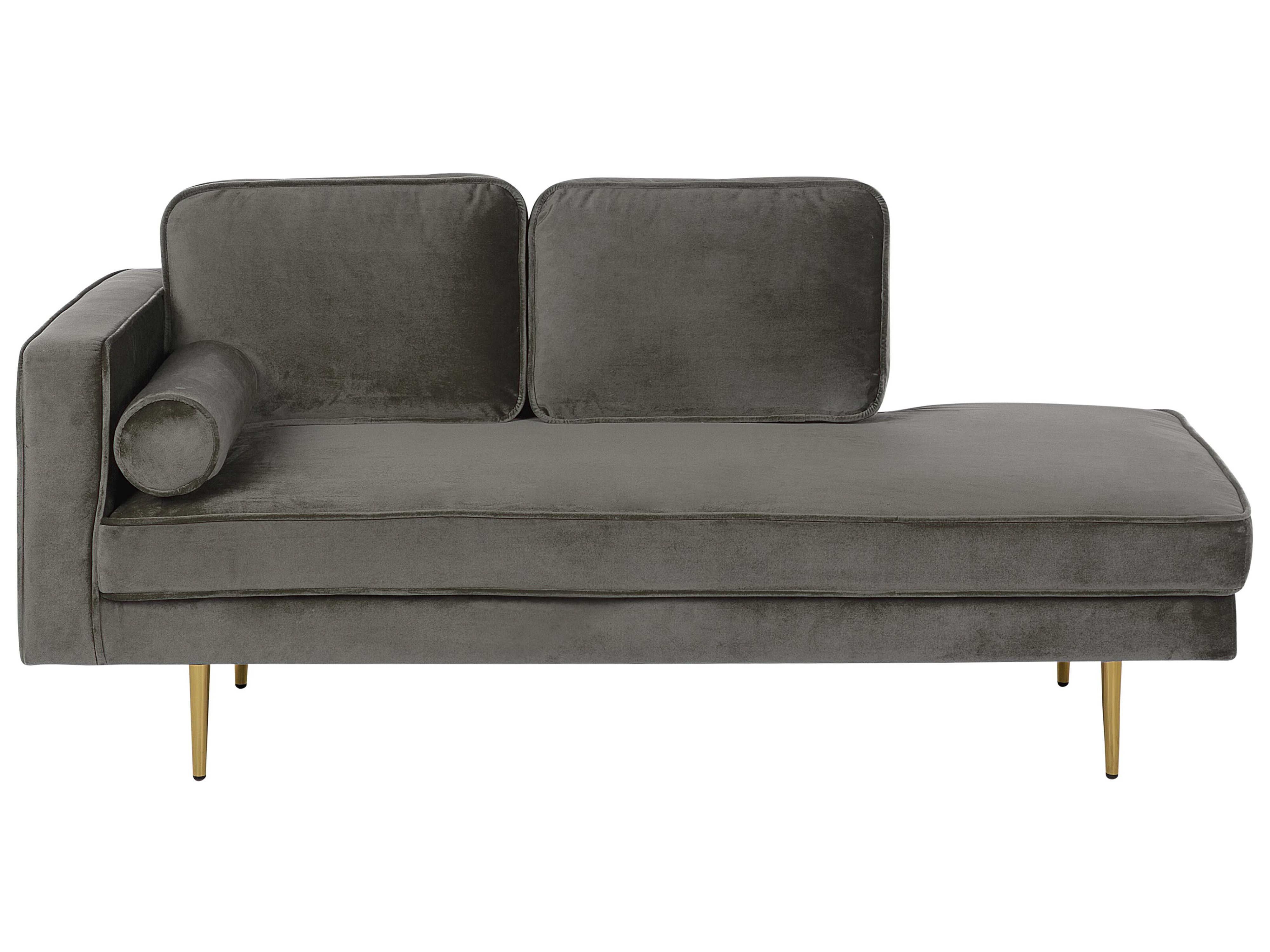 Left-Hand Chaise Lounge MIRAMAS Velvet Taupe