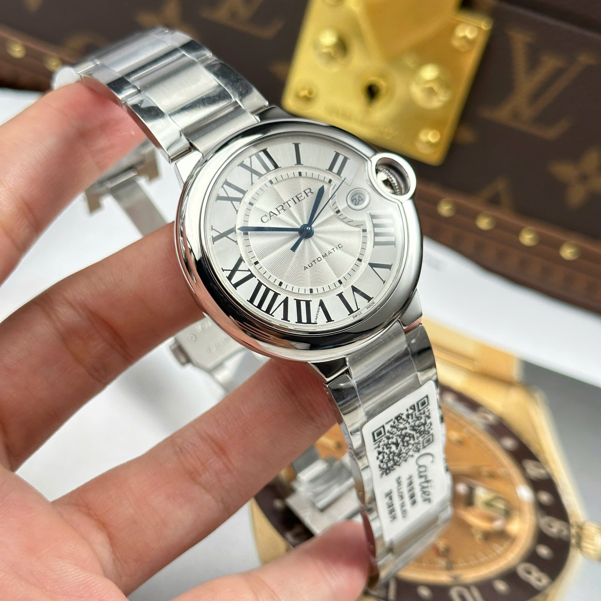 Cartier Ballon Bleu Replica Watch White Dial Metal Wire AF Factory 40mm - Elite Watch Atelier