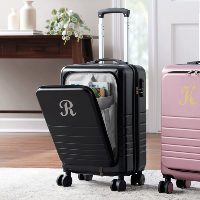 Personalized Hardsided Carry-On with Front Panel Storage - MIDNIGHT VELVET CATALOG