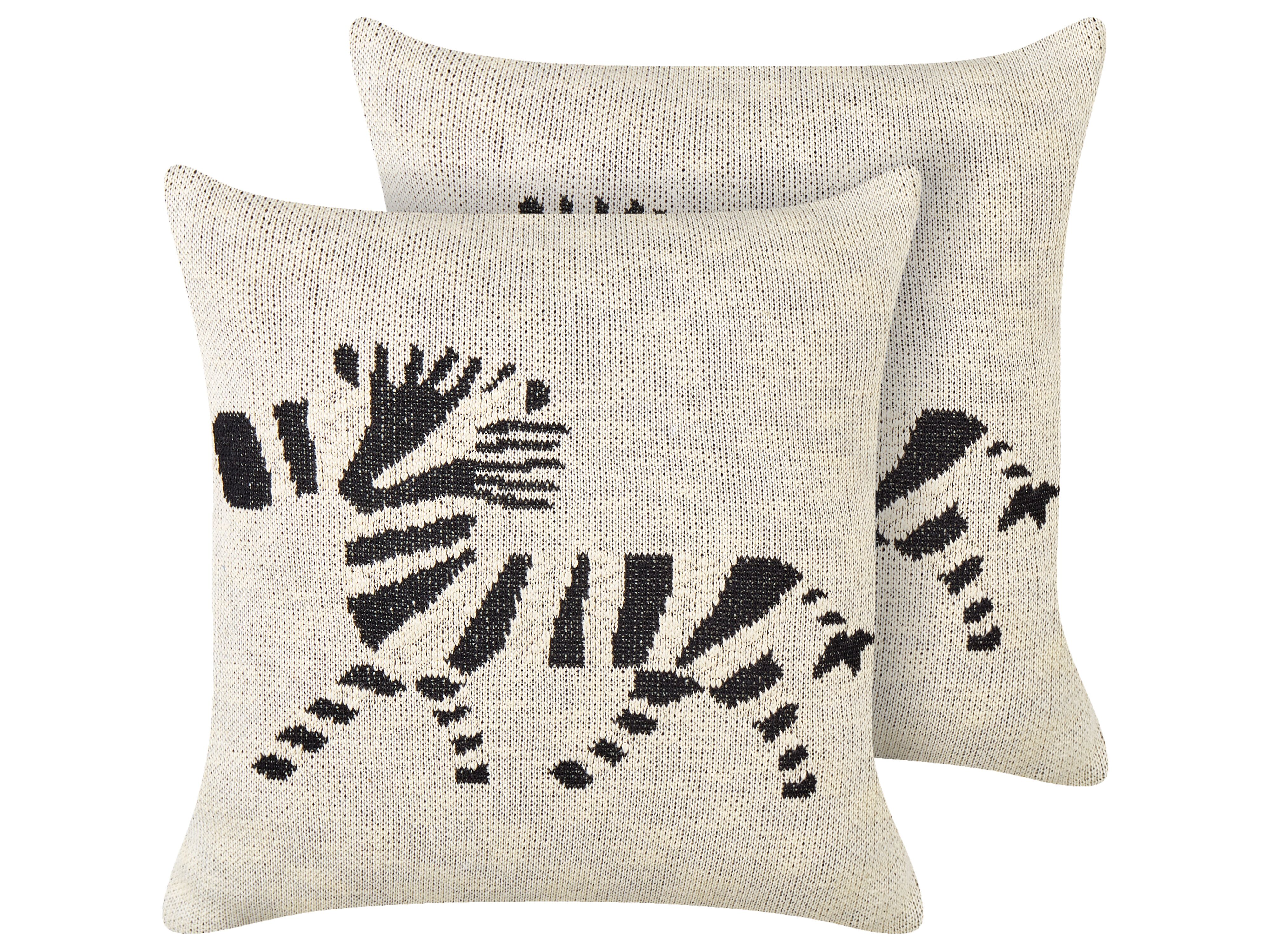 Set of 2 Decorative Cushions JABORI Cotton 45 x 45 cm Beige