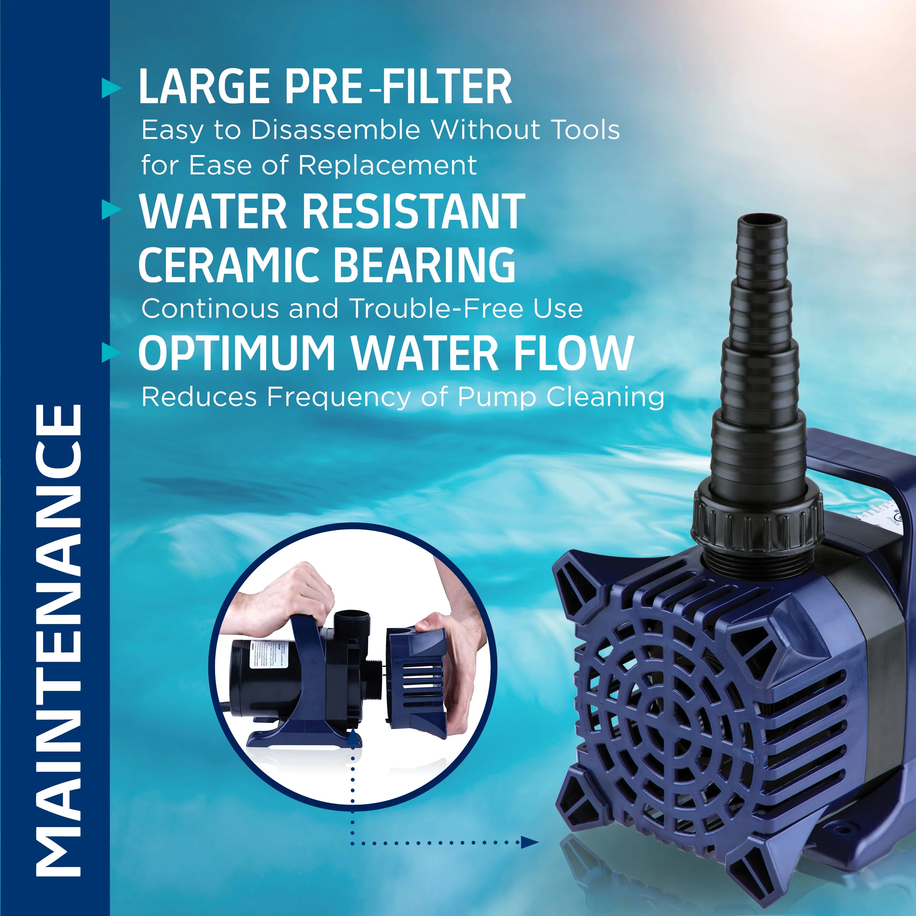 Alpine Corporation 2100 GPH Cyclone Pond Pump Submersible - Image 8