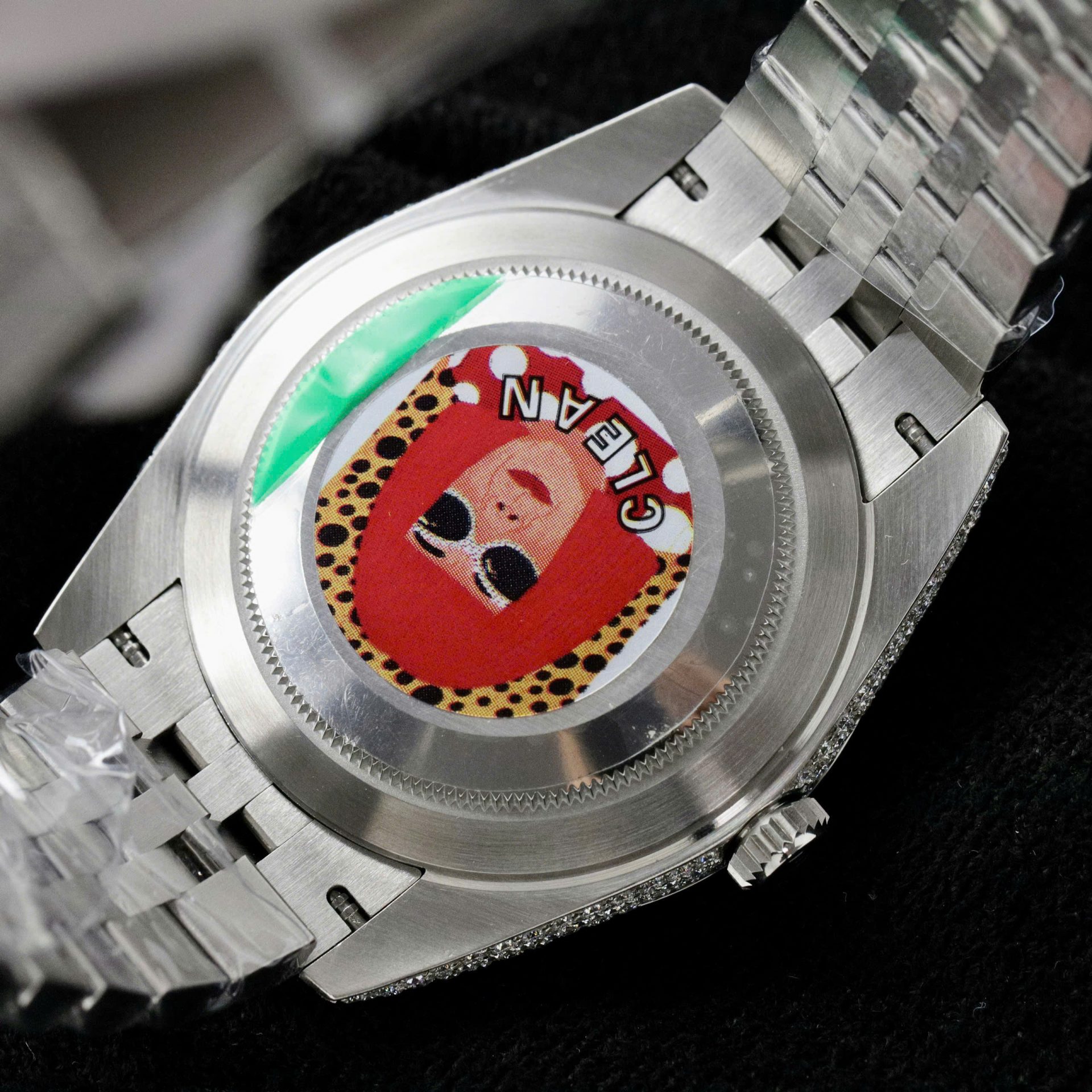 Rolex DateJust Best Copies Watch Dial Wimbledon Encrusted Moissanite Hong Kong 41mm - Elite Watch Atelier