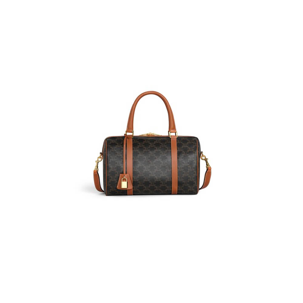 CELINE Large Boston IN Triomphe Canvas and calfskin1:1High-quality replica