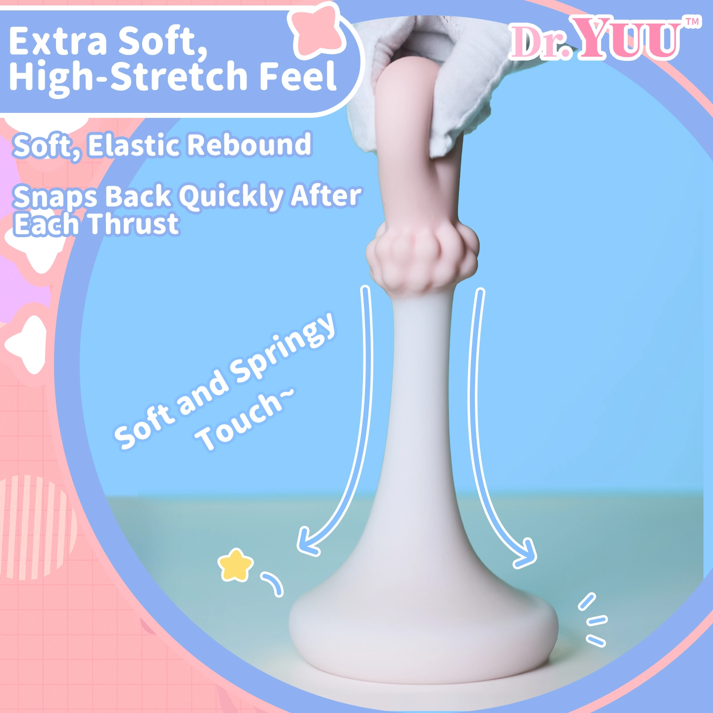 manual male stroker with inertia drop and elastic rebound for delayed sensation