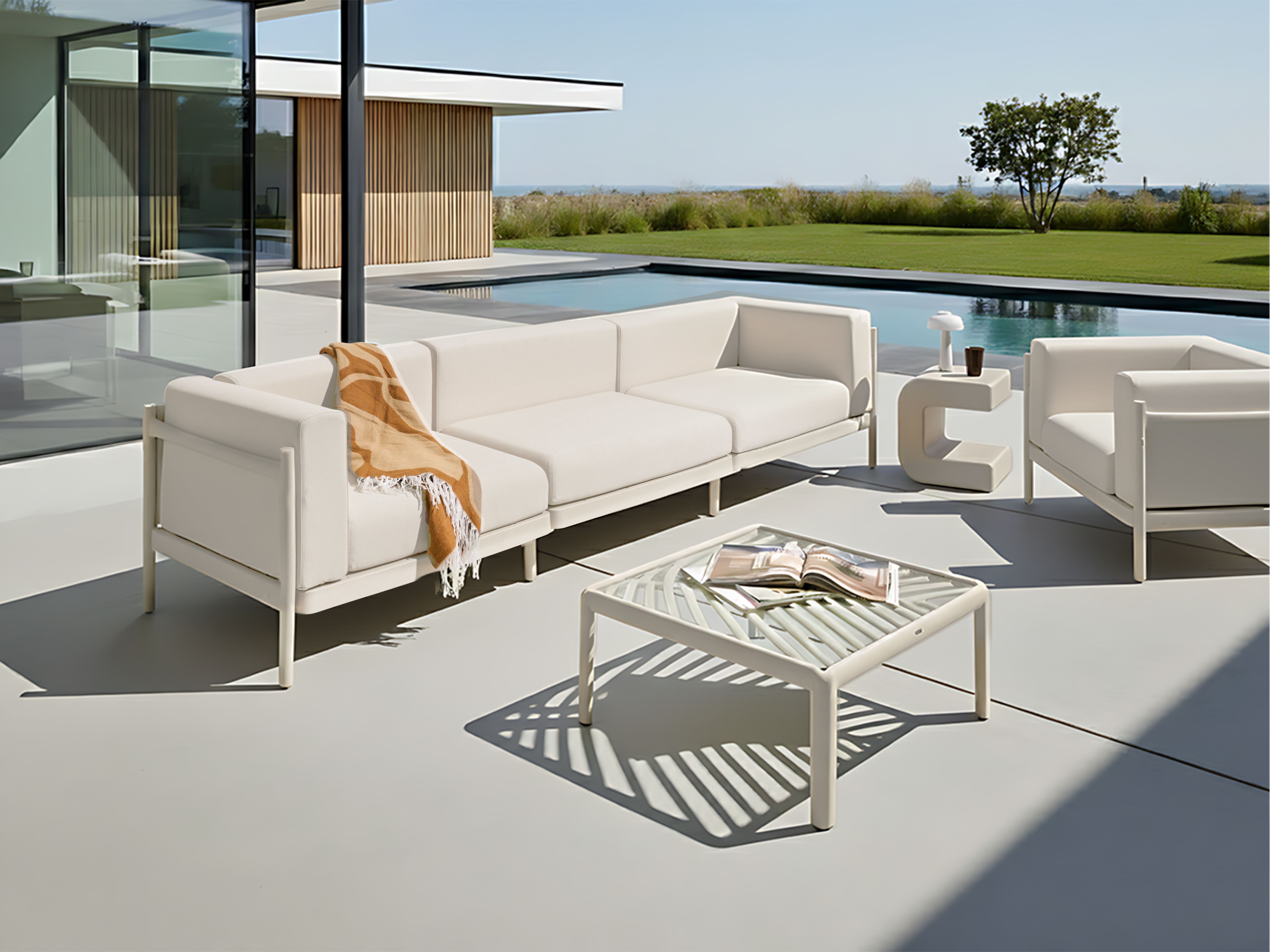 Garden Sofa Extension Module FERRETTI Light Beige