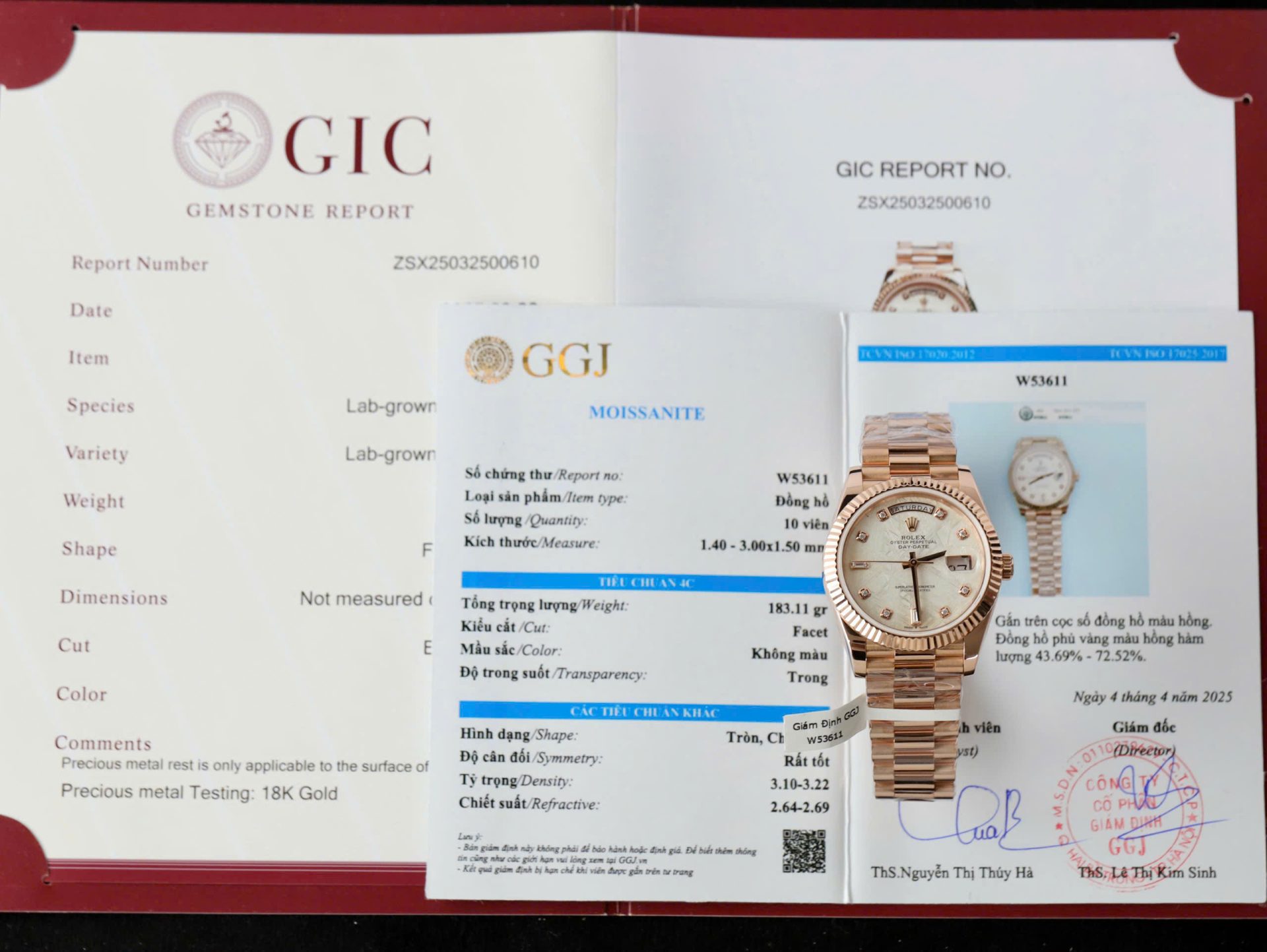 Rolex Day-Date Custom Rose Gold Wrapped + Dial Moissanite Diamonds 40mm - Elite Watch Atelier