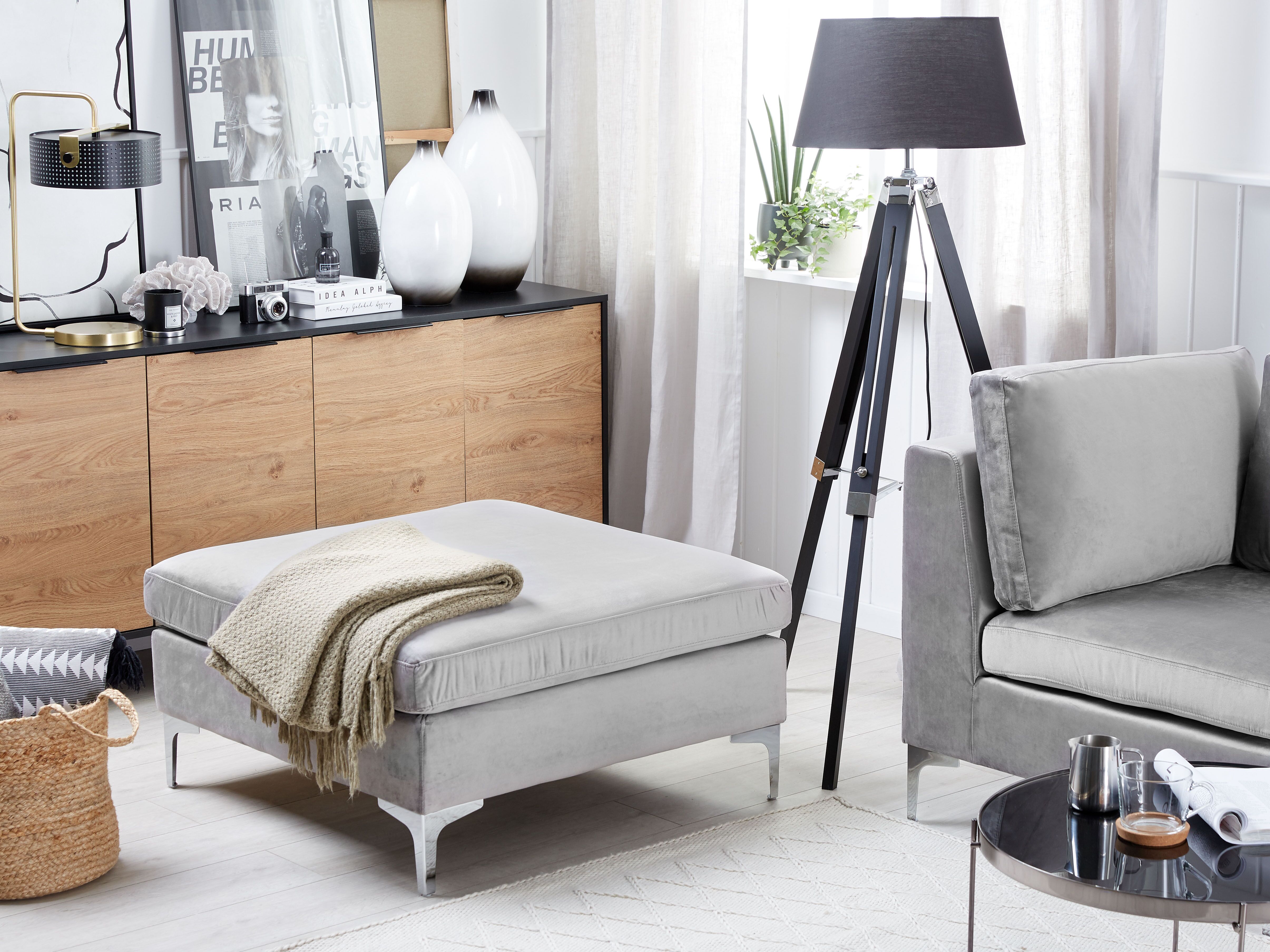 Ottoman EVJA Velvet Grey