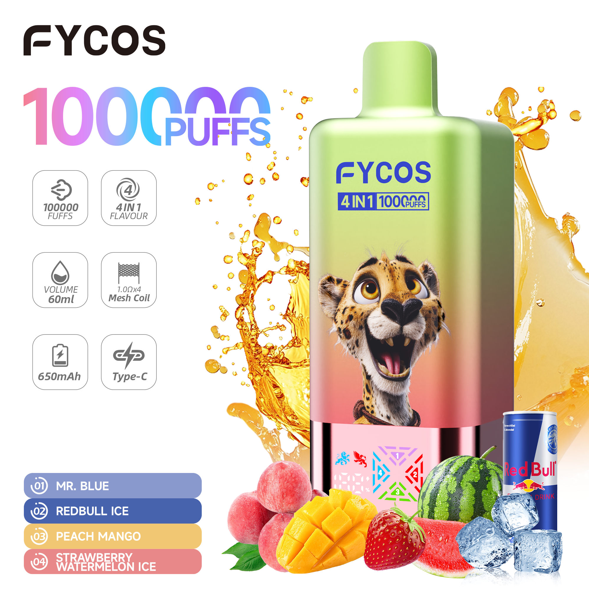 FYCOS 4 IN 1 100K Puffs Disposable Vape
