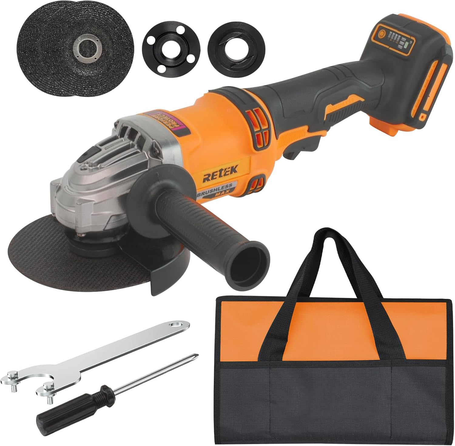 Cordless Angle Grinder Compatible with DeWalt 20V MAX Battery, 8000 RPM Brushless Motor, 3 PCS 4-1/2