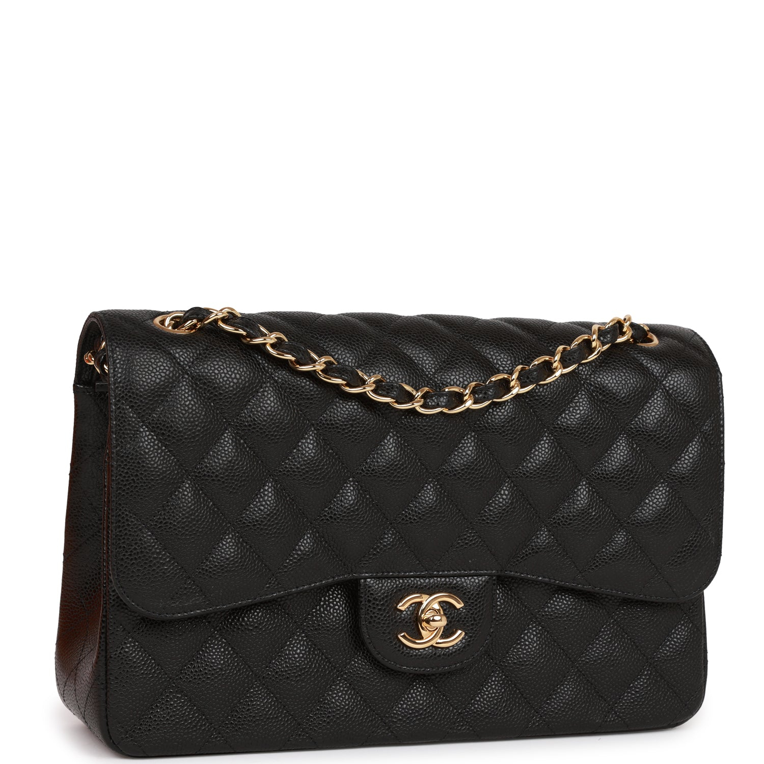 CHANEL Caviar Quilted Jumbo Double Flap Black 30CM(Replica)1:1High-quality replica