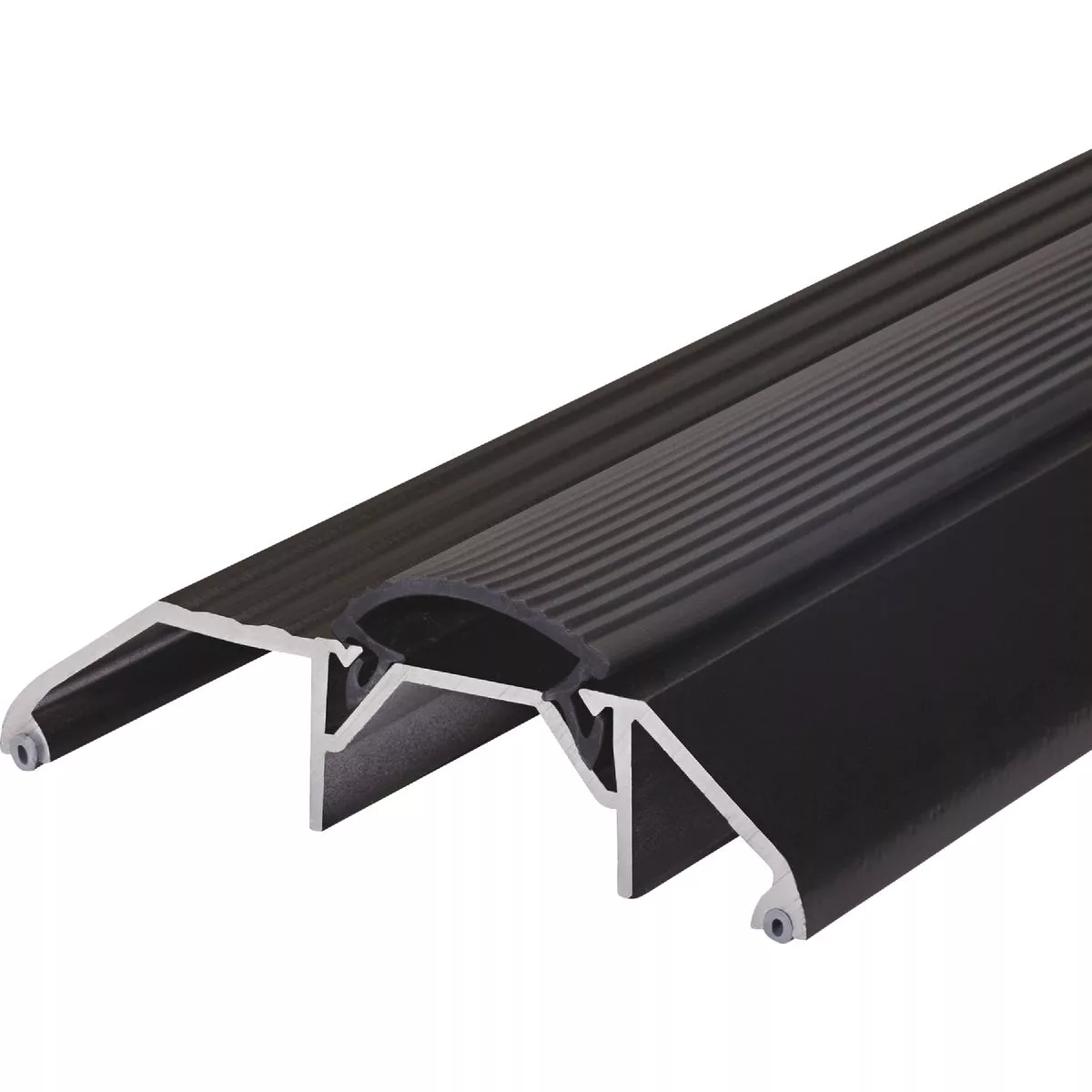 M-D Building Products 3-3/4 In. x 1-1/8 In. x 36 In. Brown Aluminum and Vinyl Heavy-Duty High-Profile Threshold