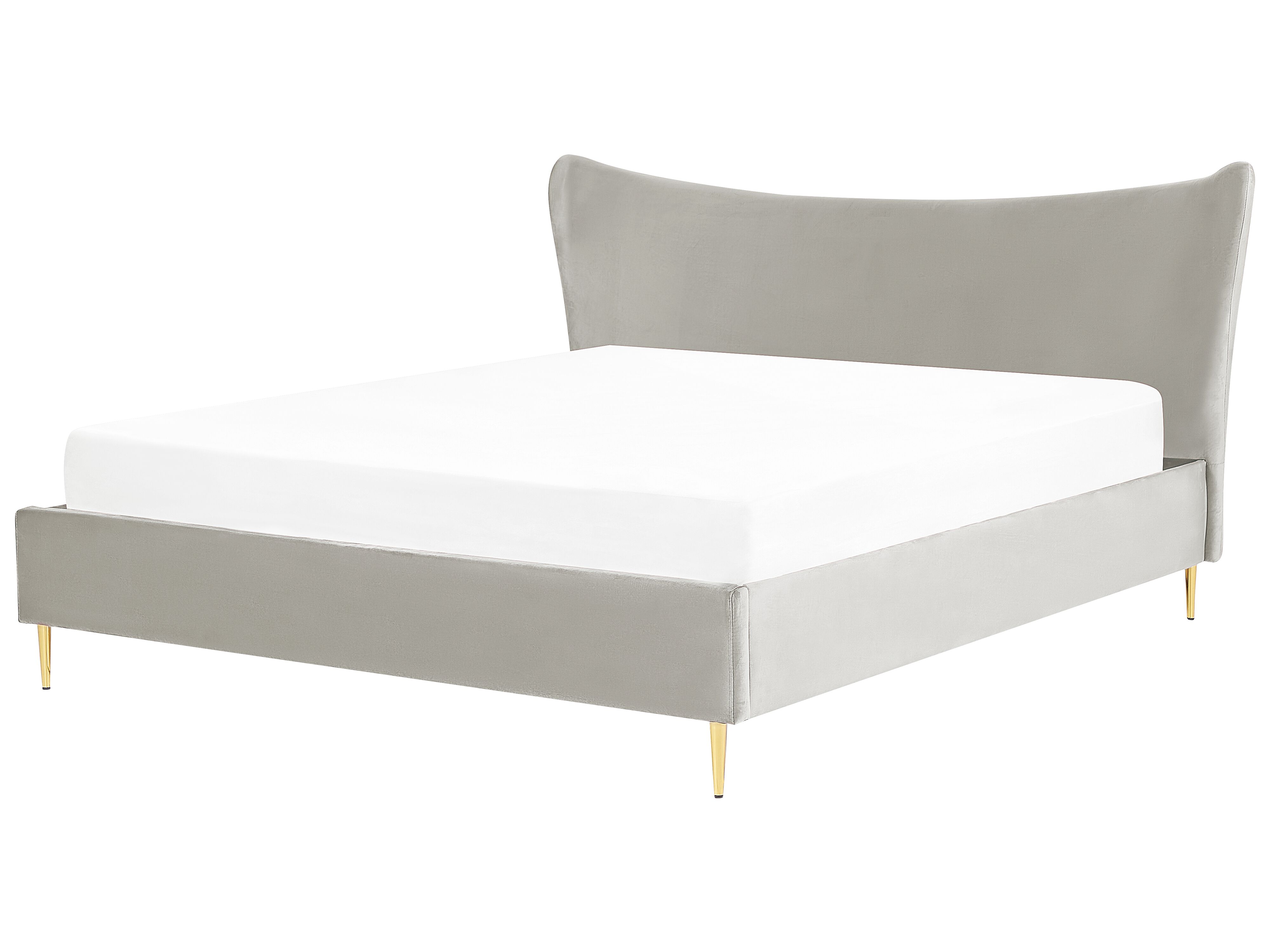 Bed Velvet CHALEIX 180 x 200 cm (EU Super King) Light Grey