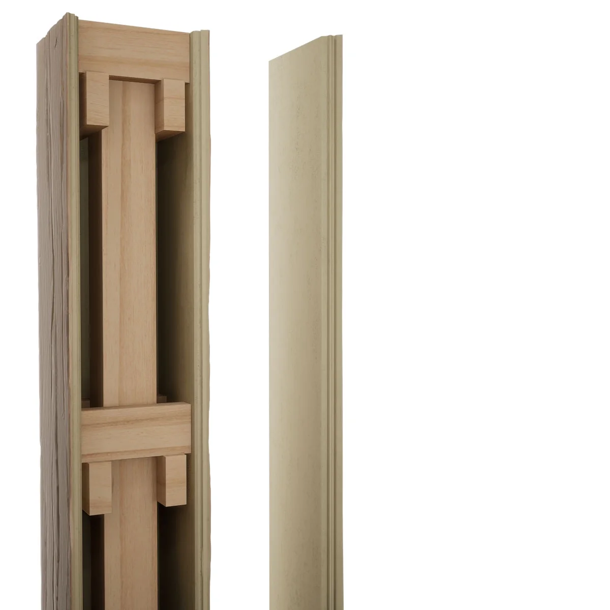 Ekena Millwork 6"W x 5'H Sand Blasted Endurathane Faux Wood Non-Tapered Square Column Wrap with Faux Iron Capital & Base - Image 27