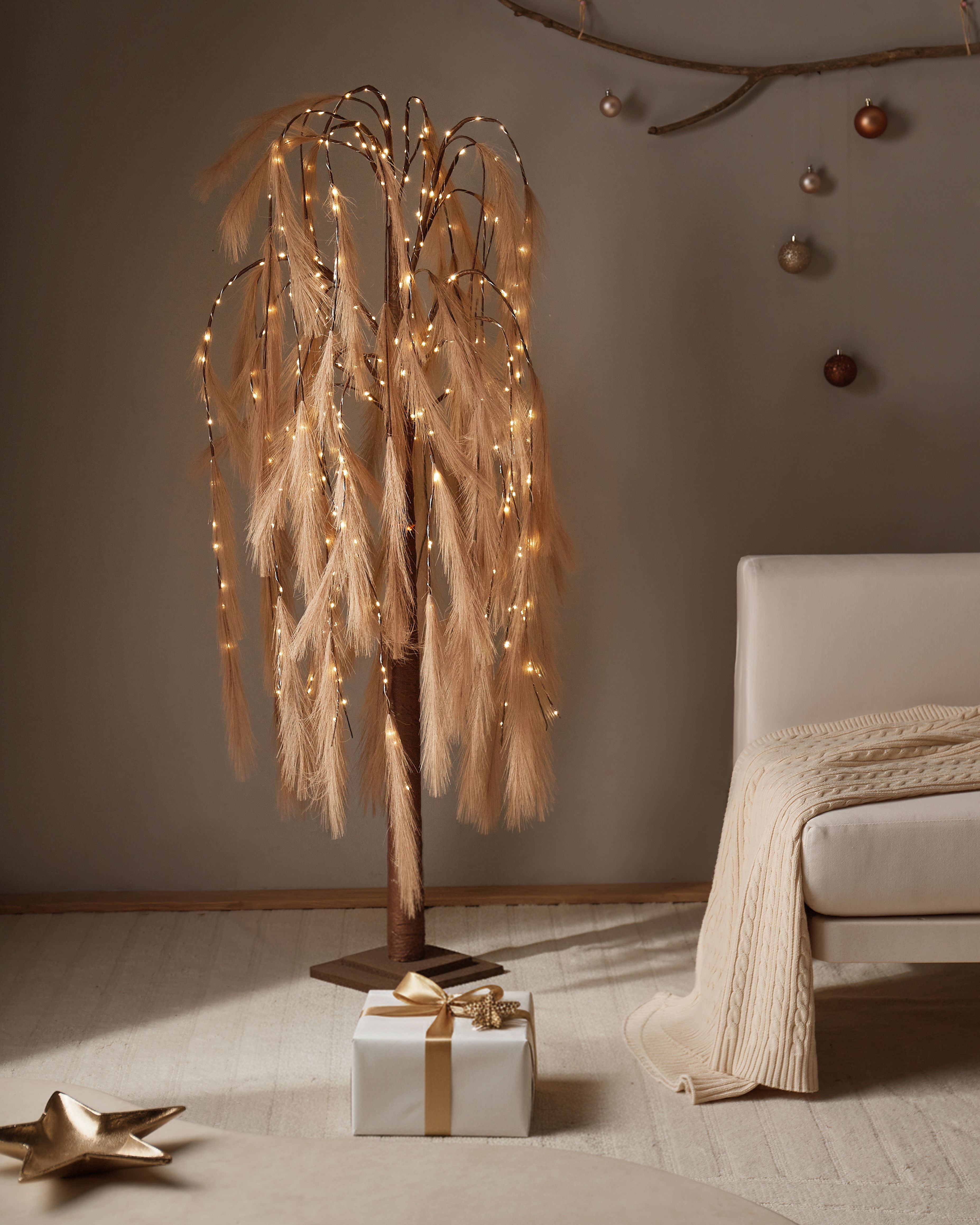 Outdoor Decoration LED KOPASKER Tree 160 cm Beige