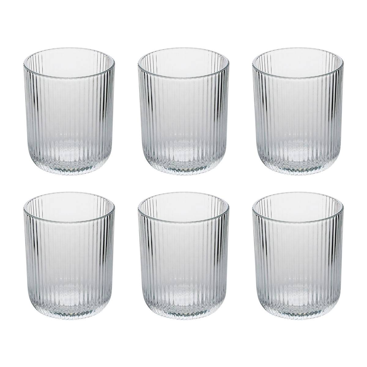 Set of 6 low tumblers "Ema" Glass, Transparent