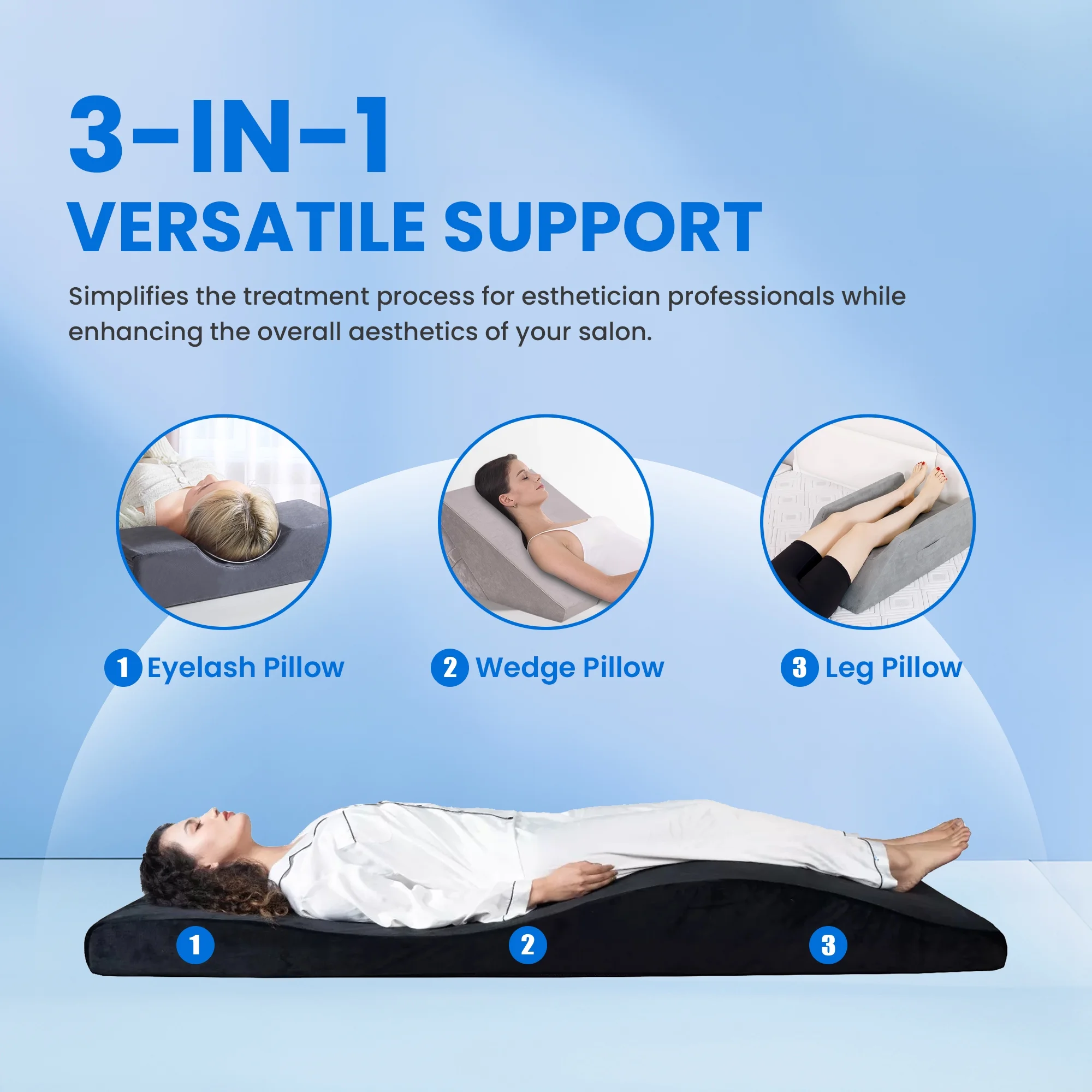 Lash Bed Foam Topper, Massage Table Memory Foam Topper, Ergonomic Curved Mattress Topper Lash Bed Cushion for Beauty Salon (71 Inches X 23.6 Inches(180cm X 60cm)) - Image 6