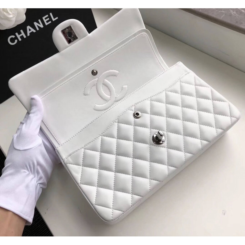 Replica Chanel 1112 White Medium Size 2.55 Lambskin Leather Flap Bag1:1High-quality replica