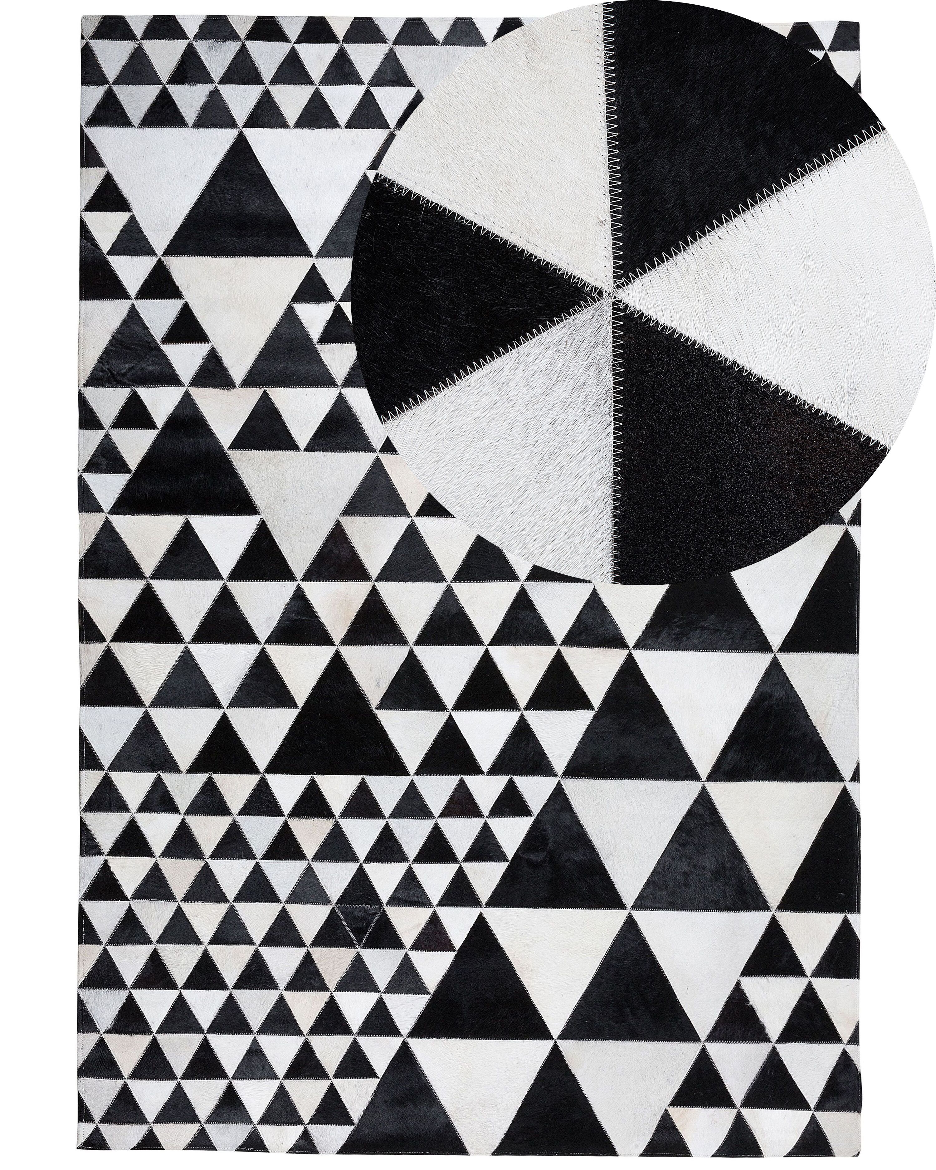 Rug ODEMIS Black 140 x 200 cm Leather