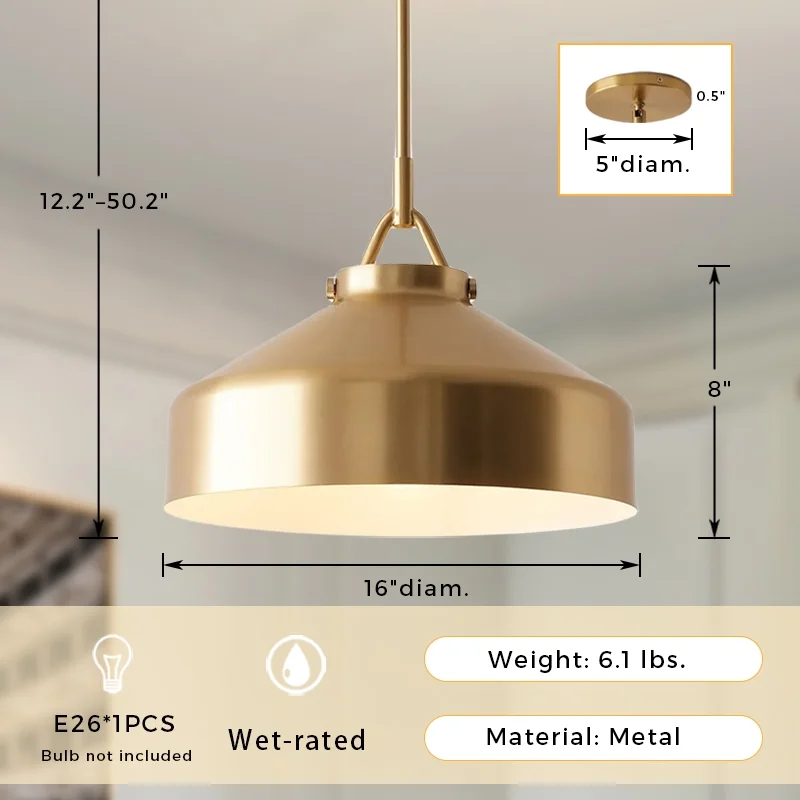 VersaGlow Premium Metal Pendant Light 16