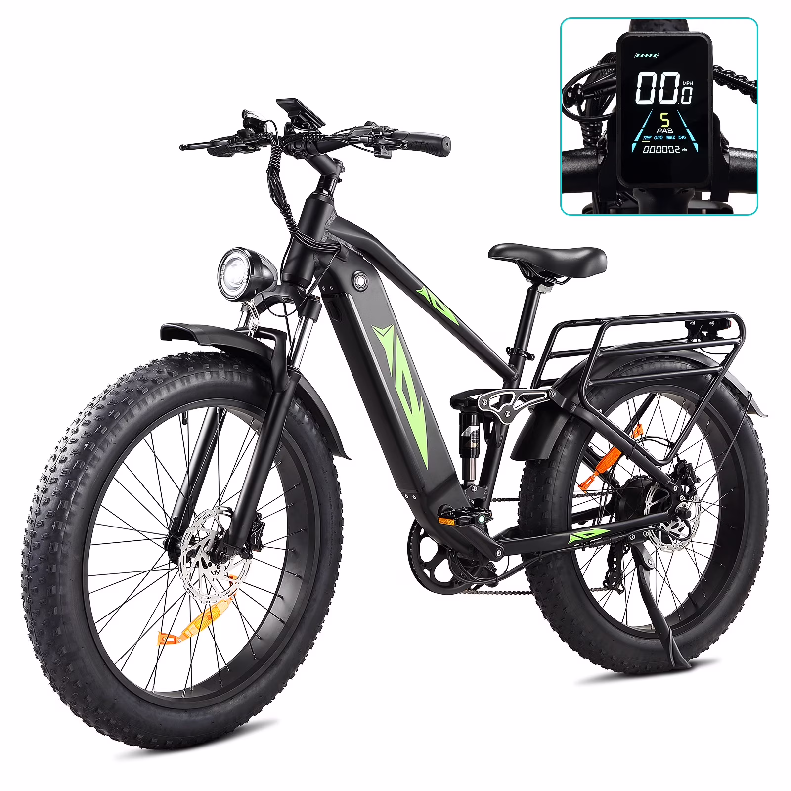 Electric Bike for Adults,1000W E Bikes for Men,26" Fat Tire Electric Bikes,48V 17.5AH Battery,28MPH,7 Speed&Dual Hydraulic Disc Brakes,LCD Screen,60Miles Range,Electric Mountain Bicycle - Image 3