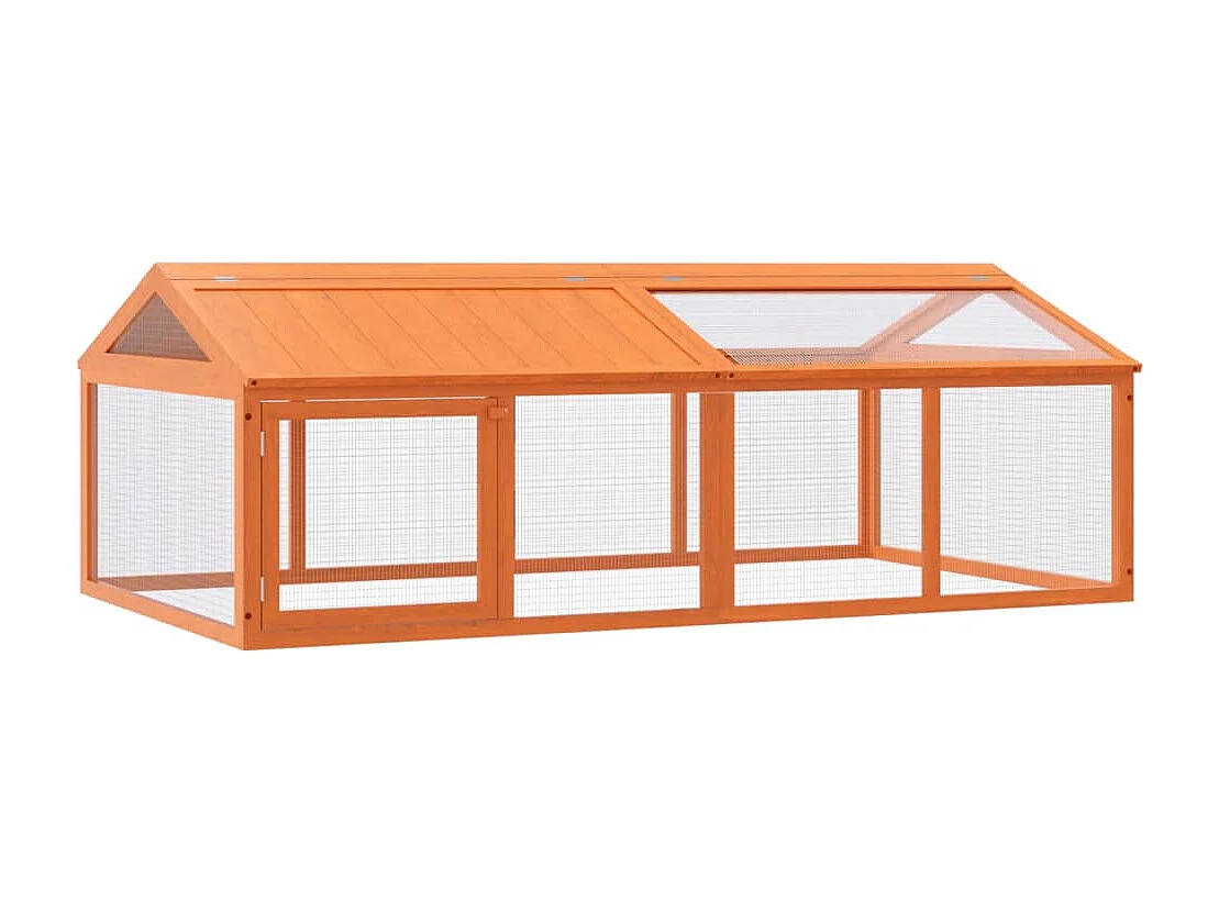 Enclos animaux marron 200x112,5x74 cm bois massif de pin RG3Q83352