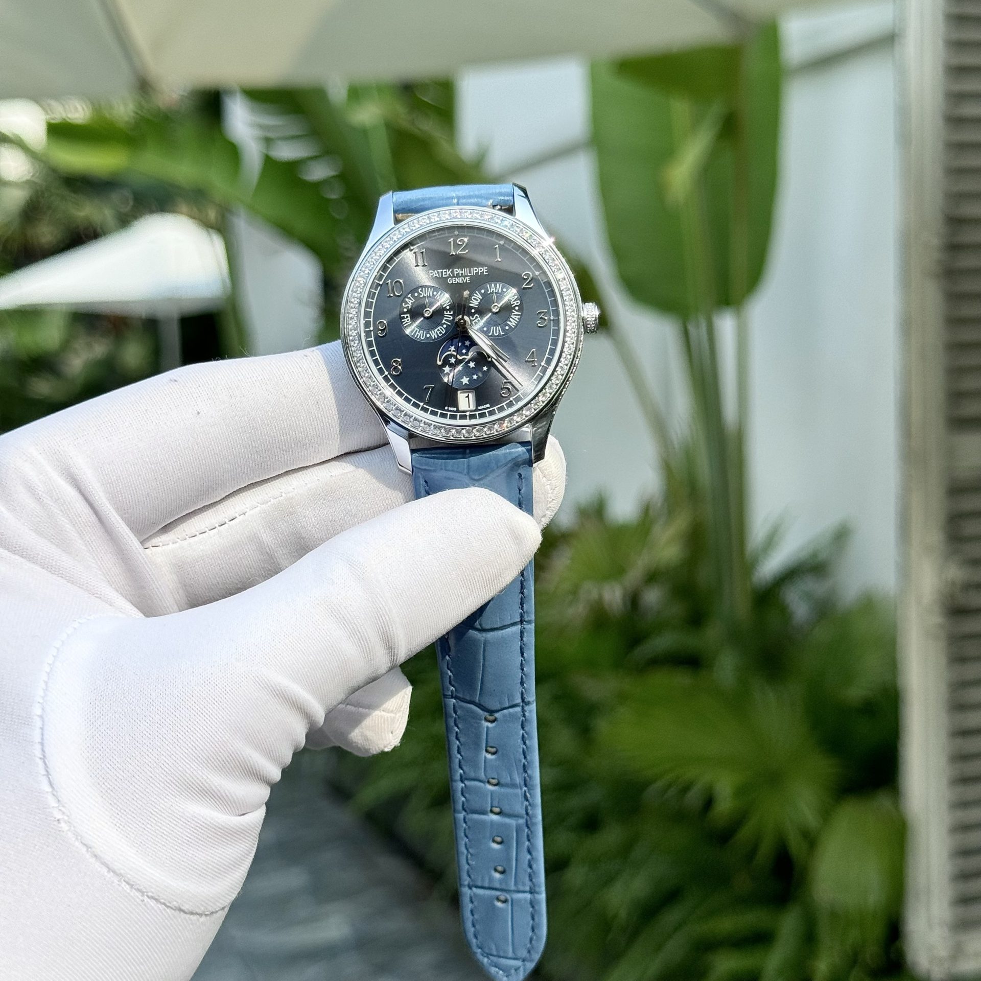 Patek Philippe Replica Watches Complications 4947G Blue Dial Leather Strap 38mm - Top club