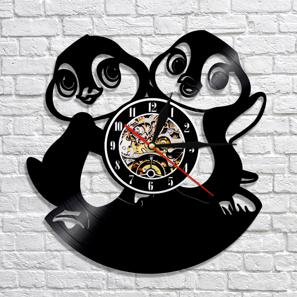 Funny Penguins Wall Clock