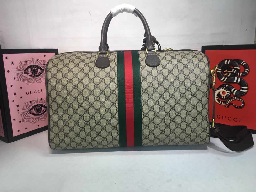 Replica Gucci Ophidia Medium Carry-On Duffle Beige/Black1:1High-quality replica