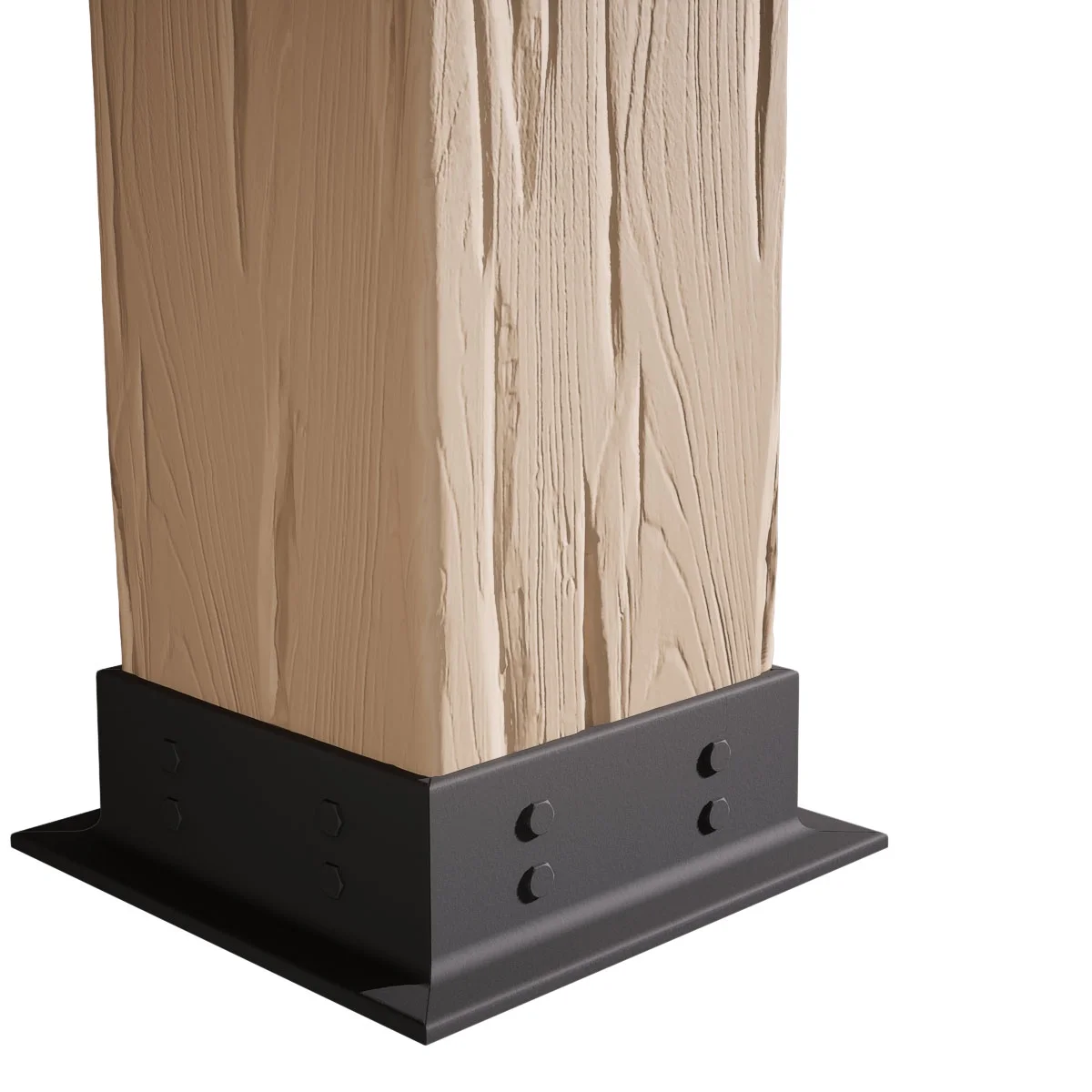 Ekena Millwork 6"W x 5'H Sand Blasted Endurathane Faux Wood Non-Tapered Square Column Wrap with Faux Iron Capital & Base - Image 25