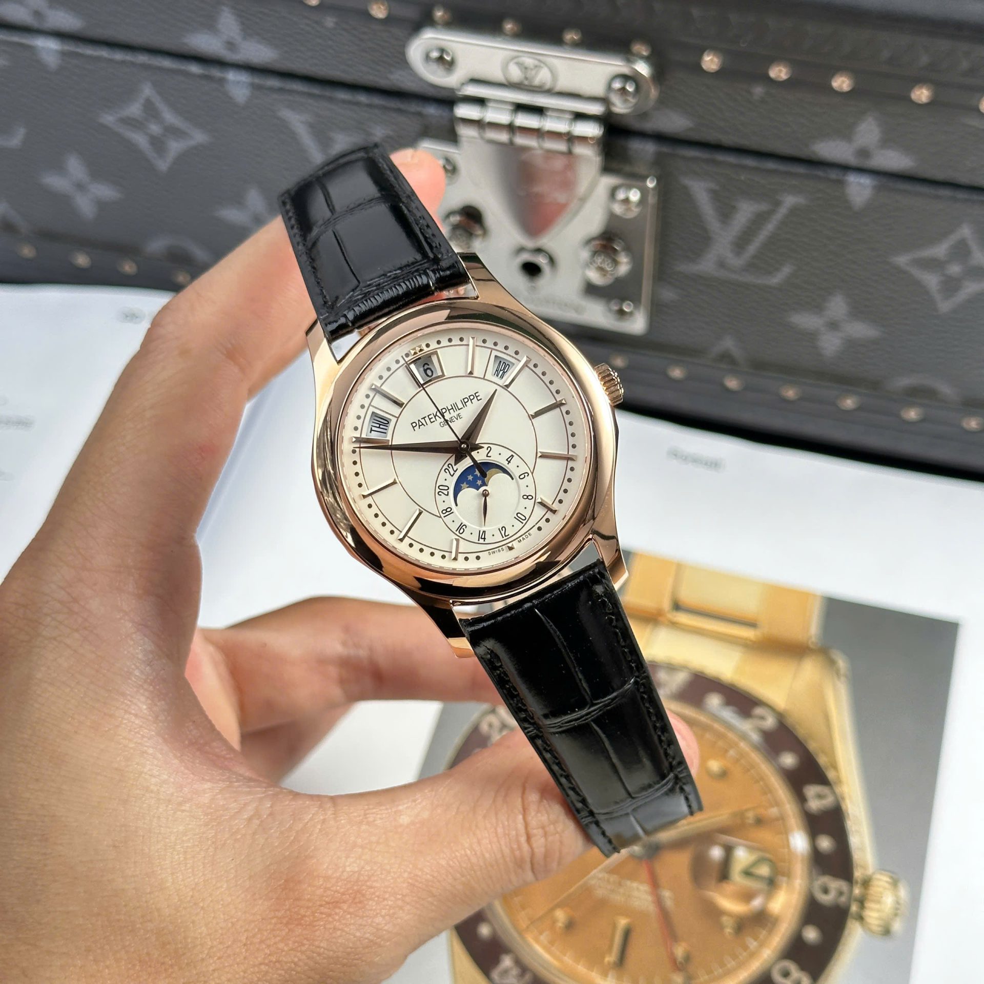 Patek Philippe Complications 5205R Replica 1:1 Watch Leather Strap 40mm - Elite Watch Atelier