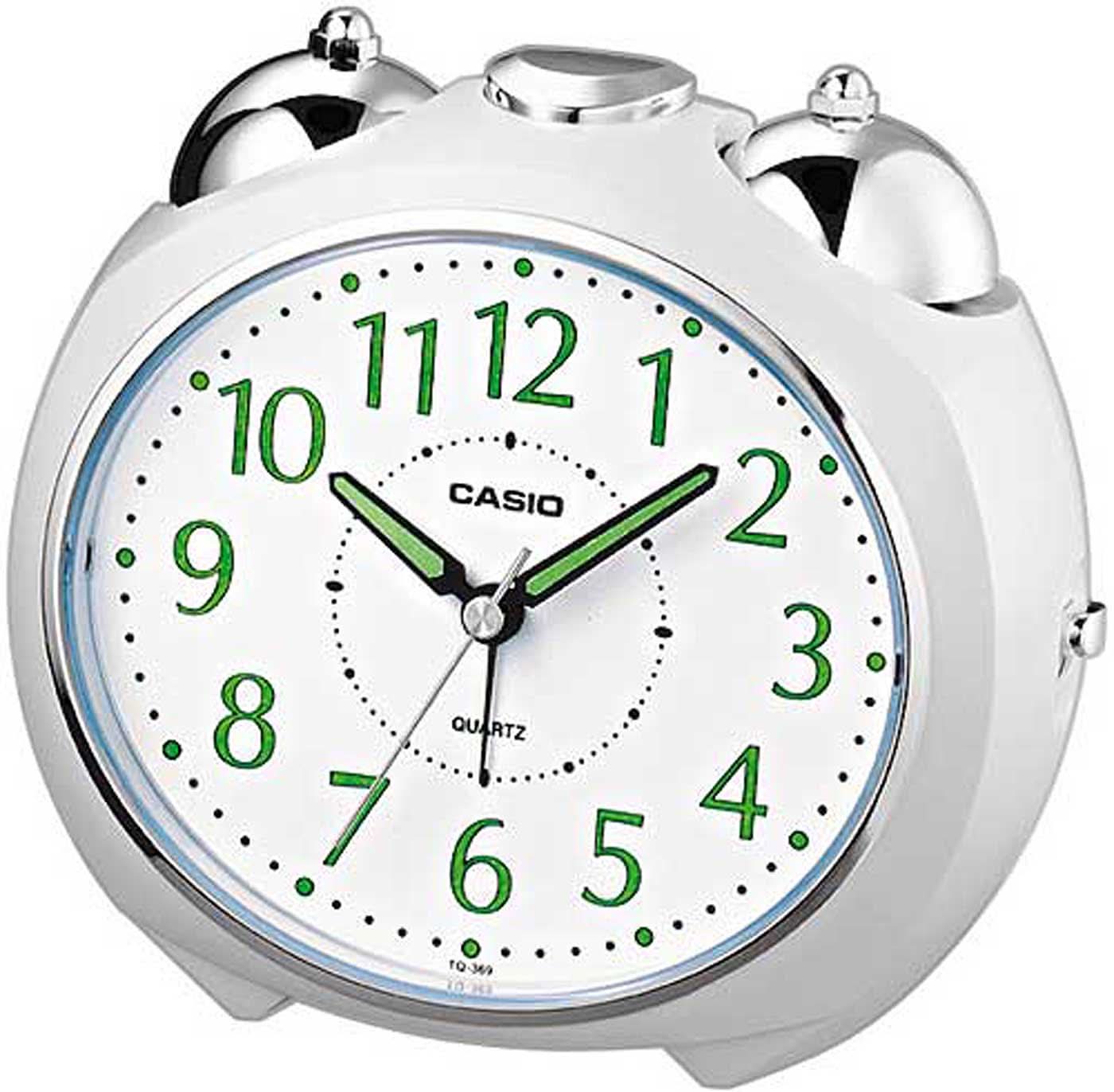 Casio Analoger Alarm Clock 10.2 x 9.5 x 8.4 cm Plastic • Nachleuchtendes Display • Schlummerfunktion
