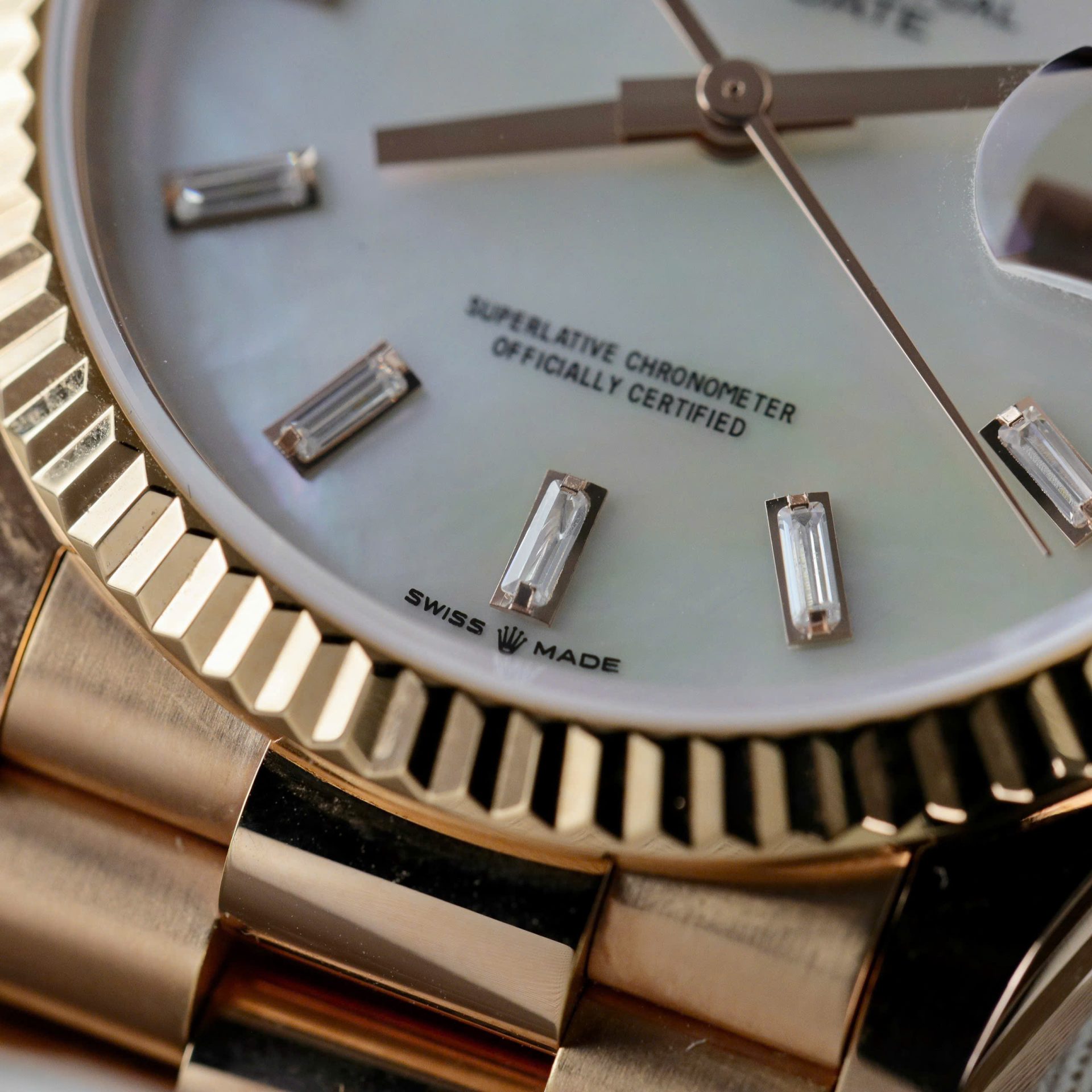 Rolex Day-Date Dial Mother Of Pearl Best Replica Watch Custom Gold Wrapped 36mm - Top club