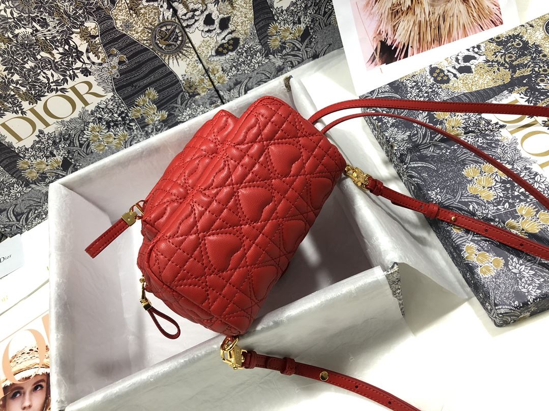 Mini Dior Backpack Heart White/Red Black For Women‎ 8 in/ 21 cm CD1:1High-quality replica
