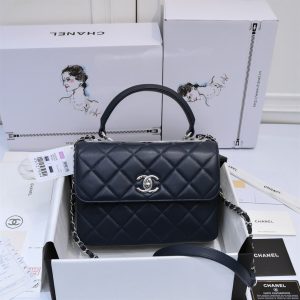 Chanel Classic Medium Blue Lambskin Rainbow Hardware – CB0311:1High-quality replica