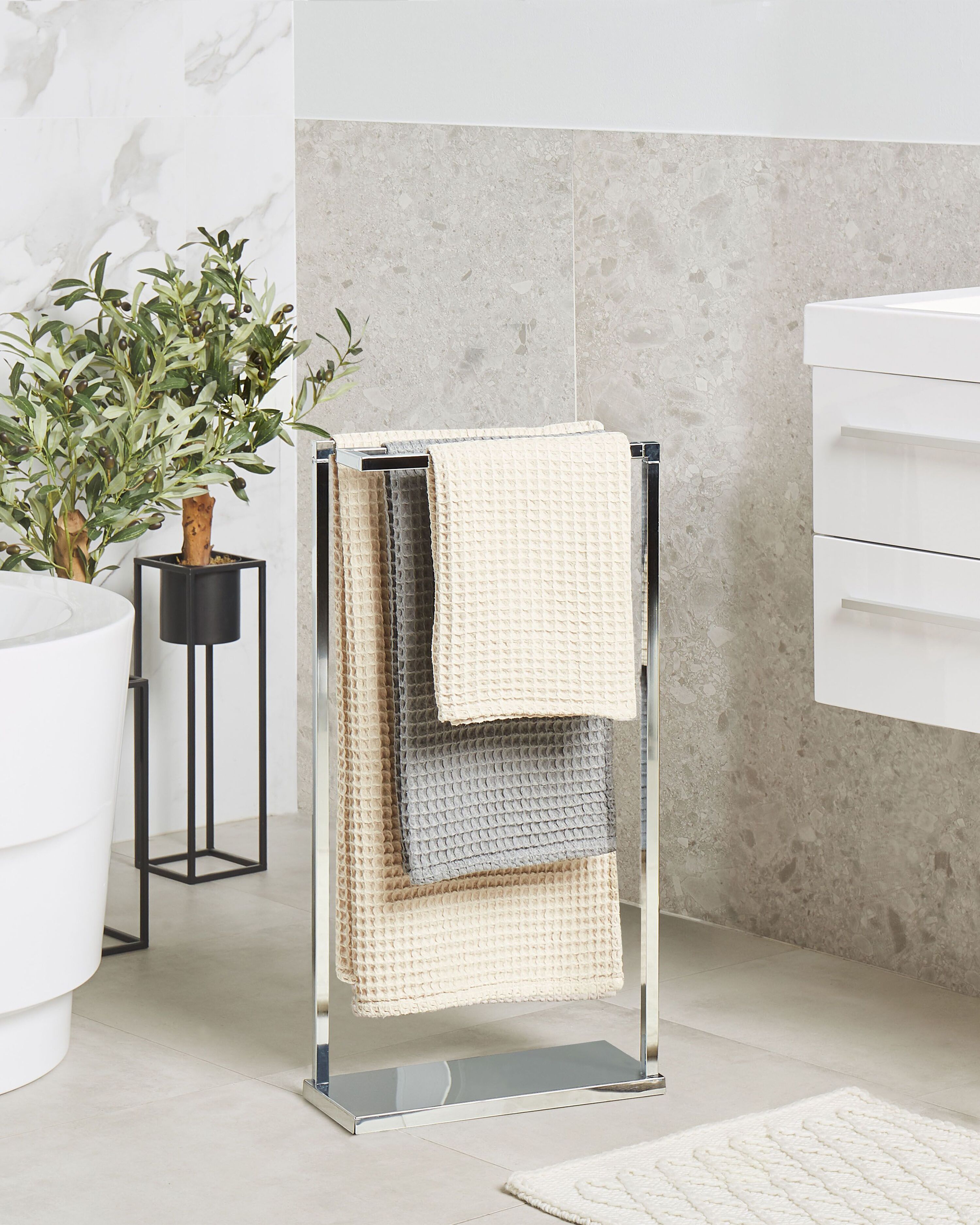 Towel Stand GARCITAS Metal Silver