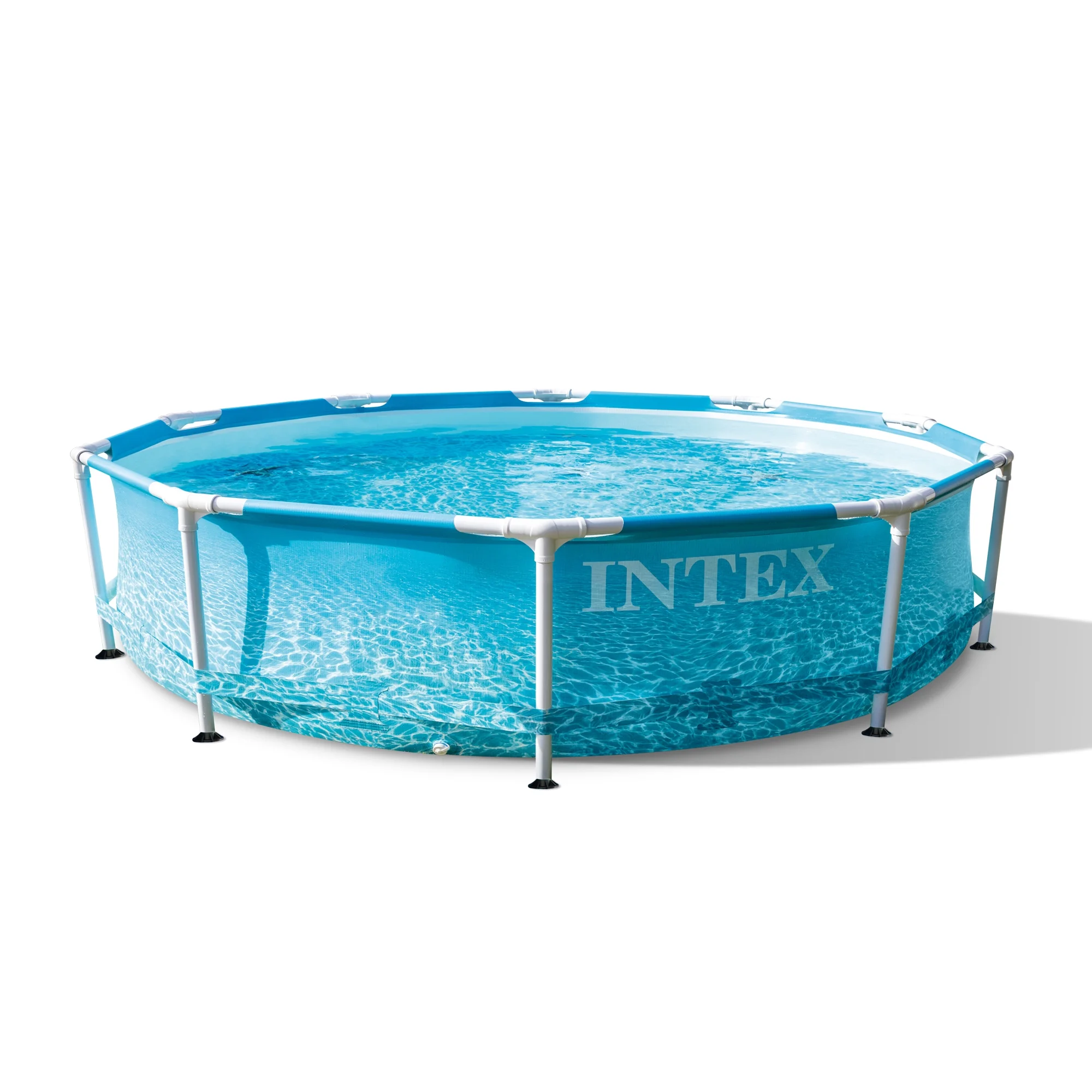 INTEX Round Metal Frame 10ft x 30in Above Ground Swimming Pool Set, Blue - Image 9