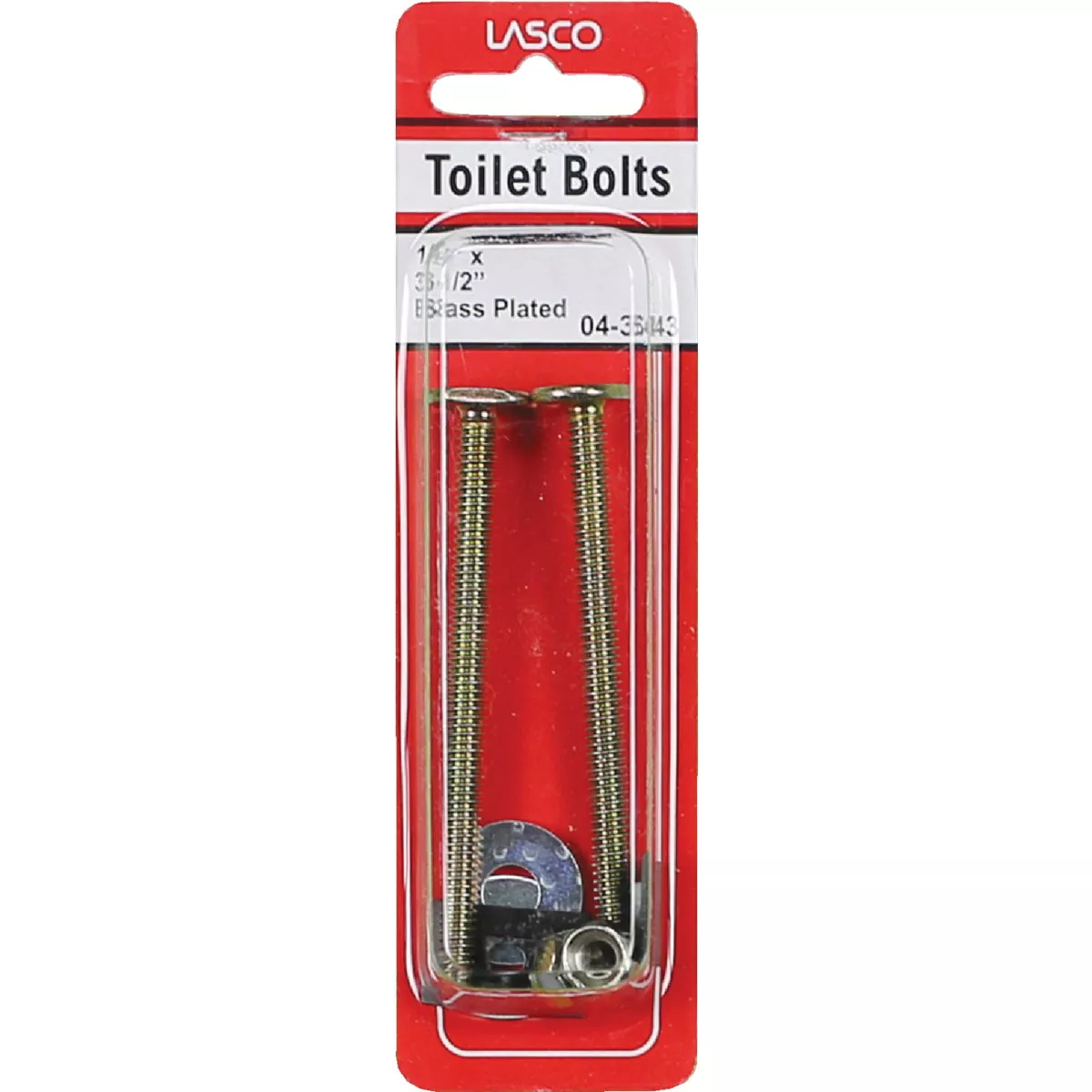 Lasco 1/4 In. x 3-1/4 In. Long Brass Plated Steel Toilet Bolts