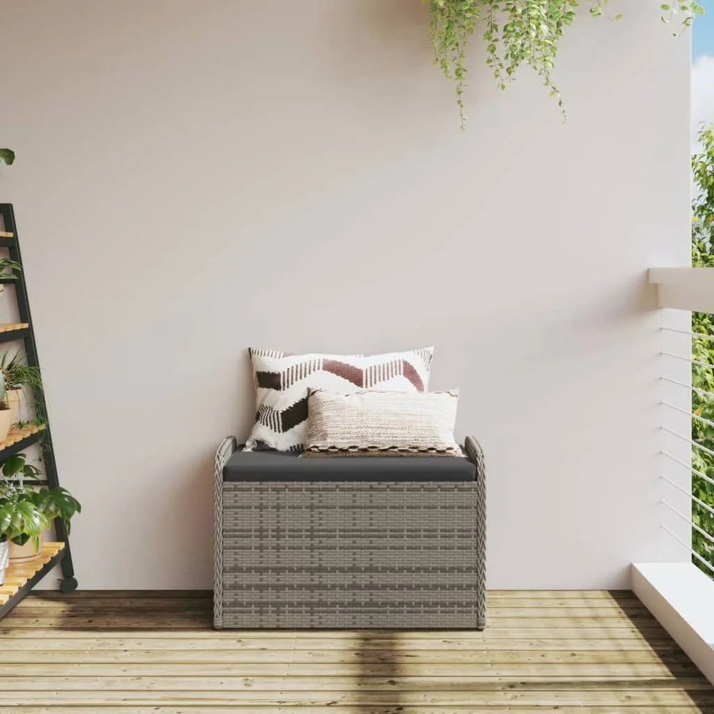 vidaXL Storage Bench with Cushion Outdoor Garden Seat Furniture Poly Rattan - Image 31