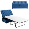 Costway Folding Ottoman Sleeper Bed with Mattress Convertible Guest Bed Grey - Image 2