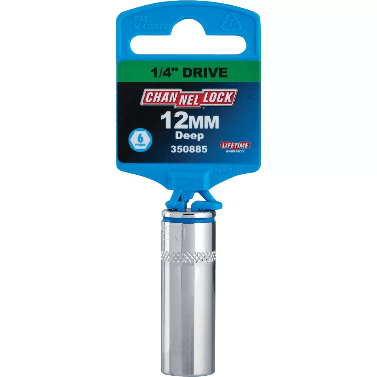Channellock 1/4 In. Drive 12 mm 6-Point Deep Metric Socket