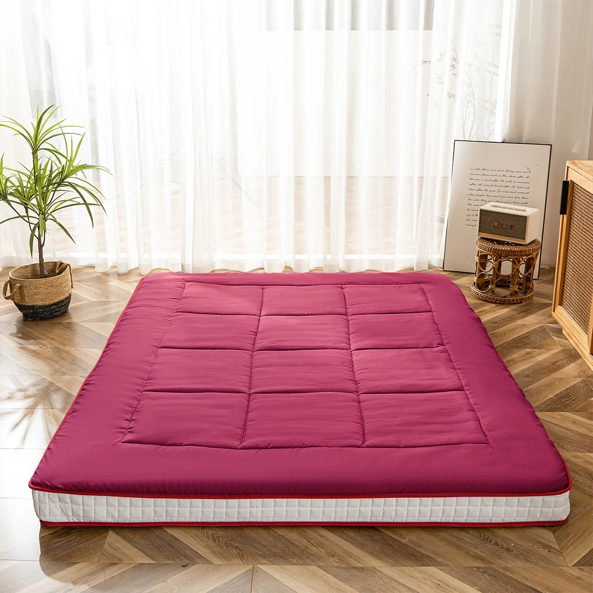 Futon Mattress, Padded Japanese Floor Mattress Quilted Bed Mattress Topper, Extra Thick Folding Sleeping Pad, Dark Grey, Twin - Image 32
