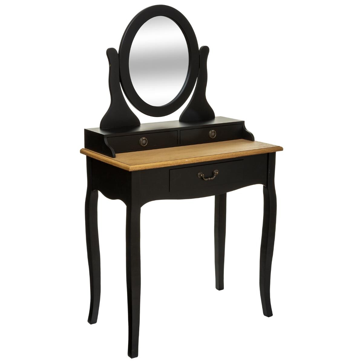 Dressing table "Chrysa" Black, 3 drawers