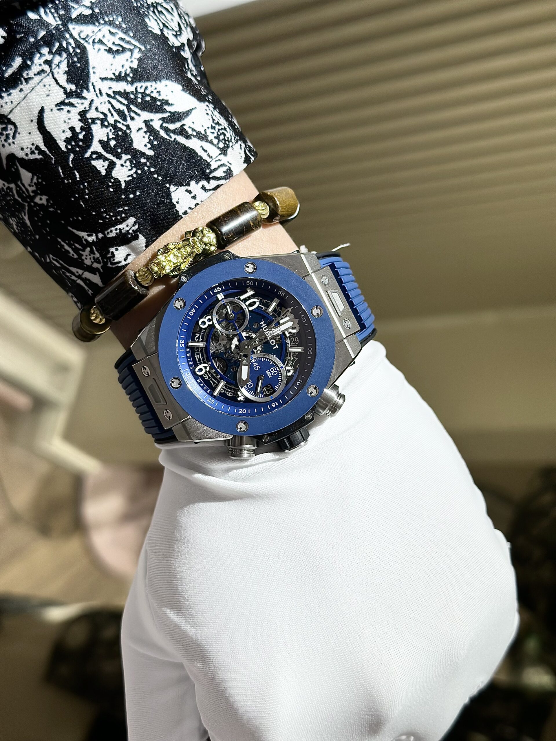 Hublot Replica Watch Big Bang Unico Blue Rubber Strap Factory BBF 44mm - Top club