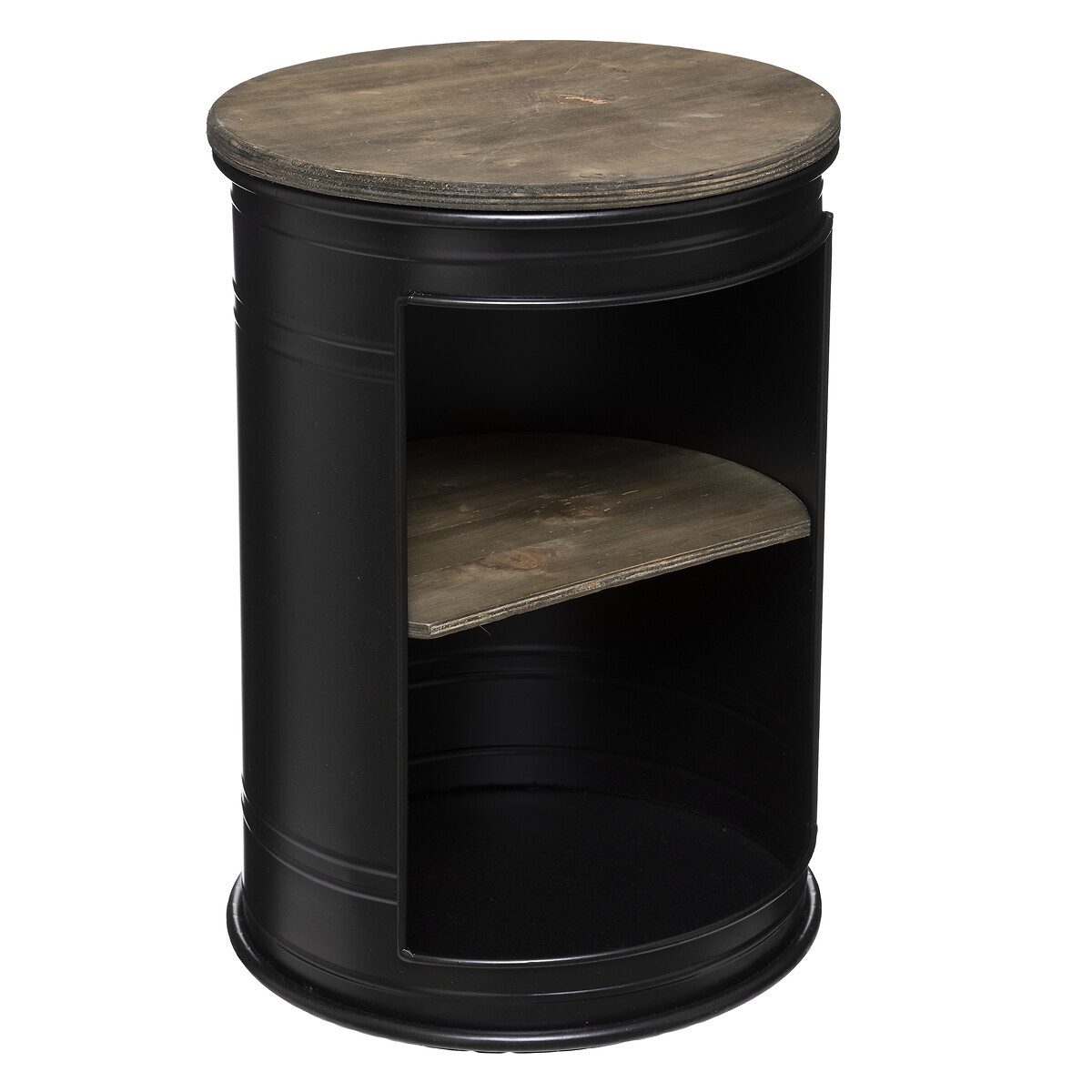 Side table "Diego" Black metal, D.33,5 cm