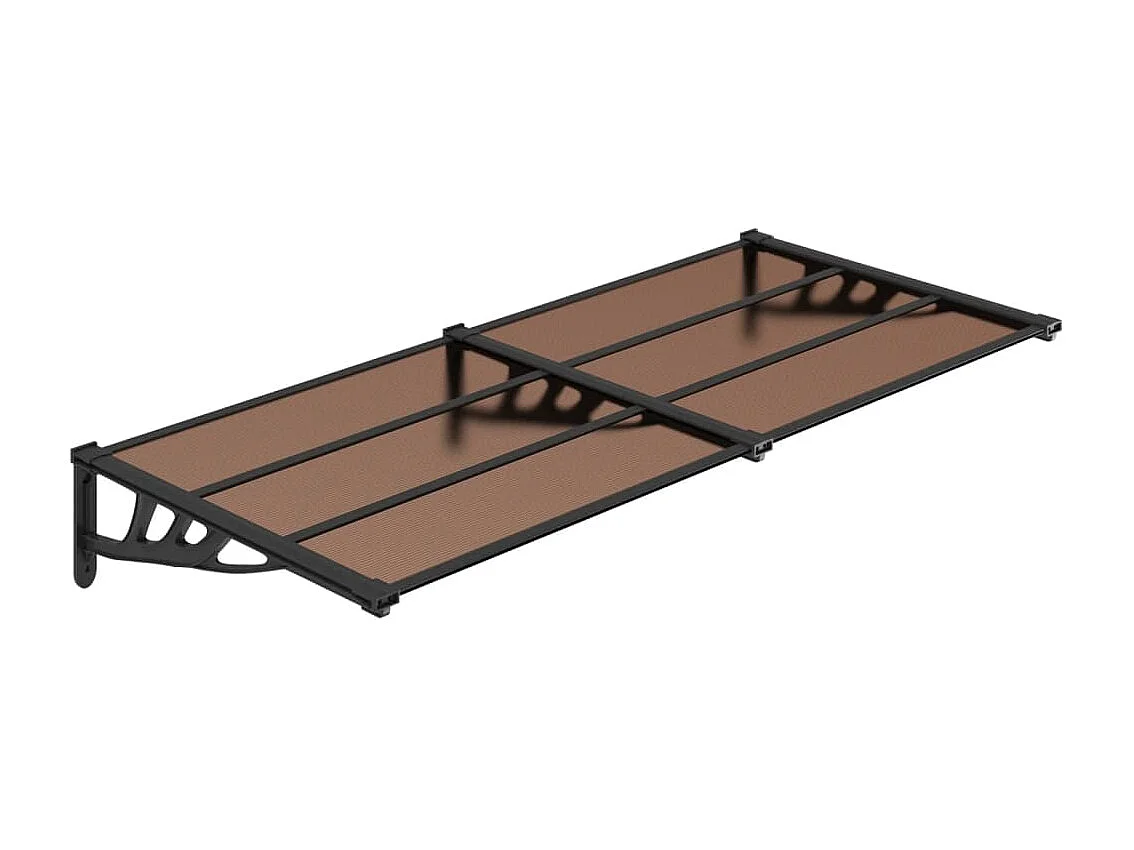 Auvent de porte Noir 199x90 cm Polycarbonate WVGQ2277