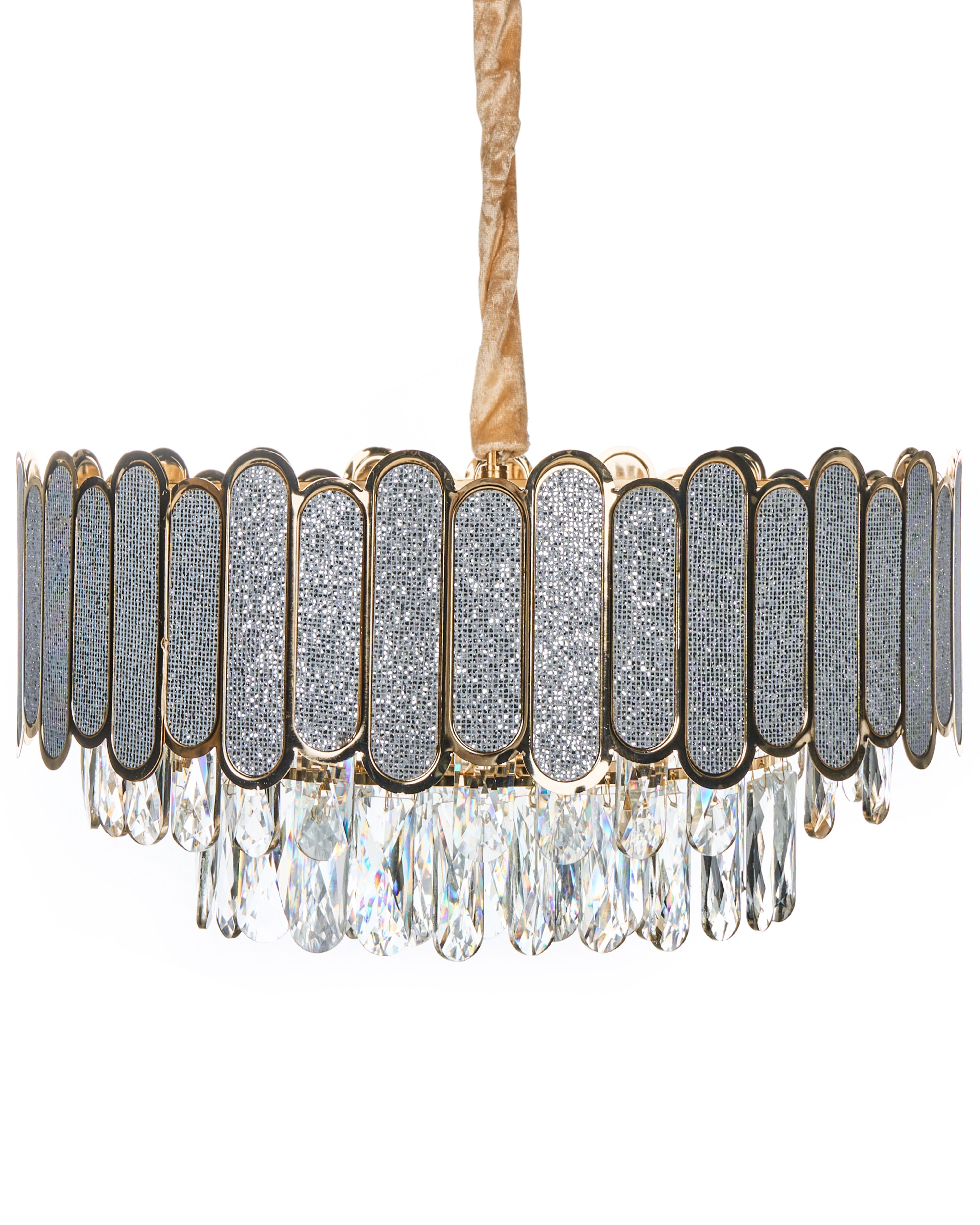 Chandelier AGUARICO Glass Brass