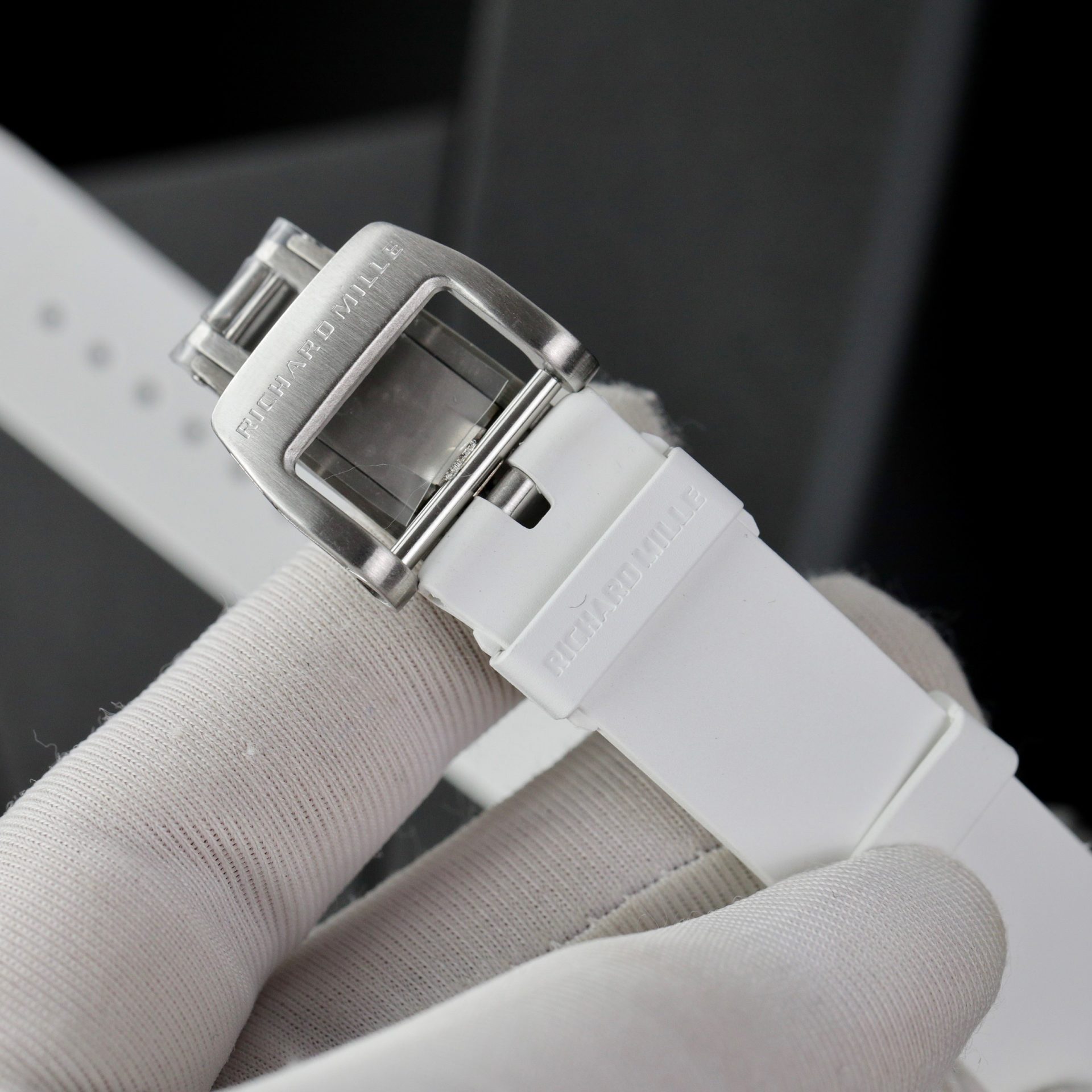 Richard Mille Replica 1:1 Watch RM07 Carbon White Rubber Strap Best Quality 36mm - Top club